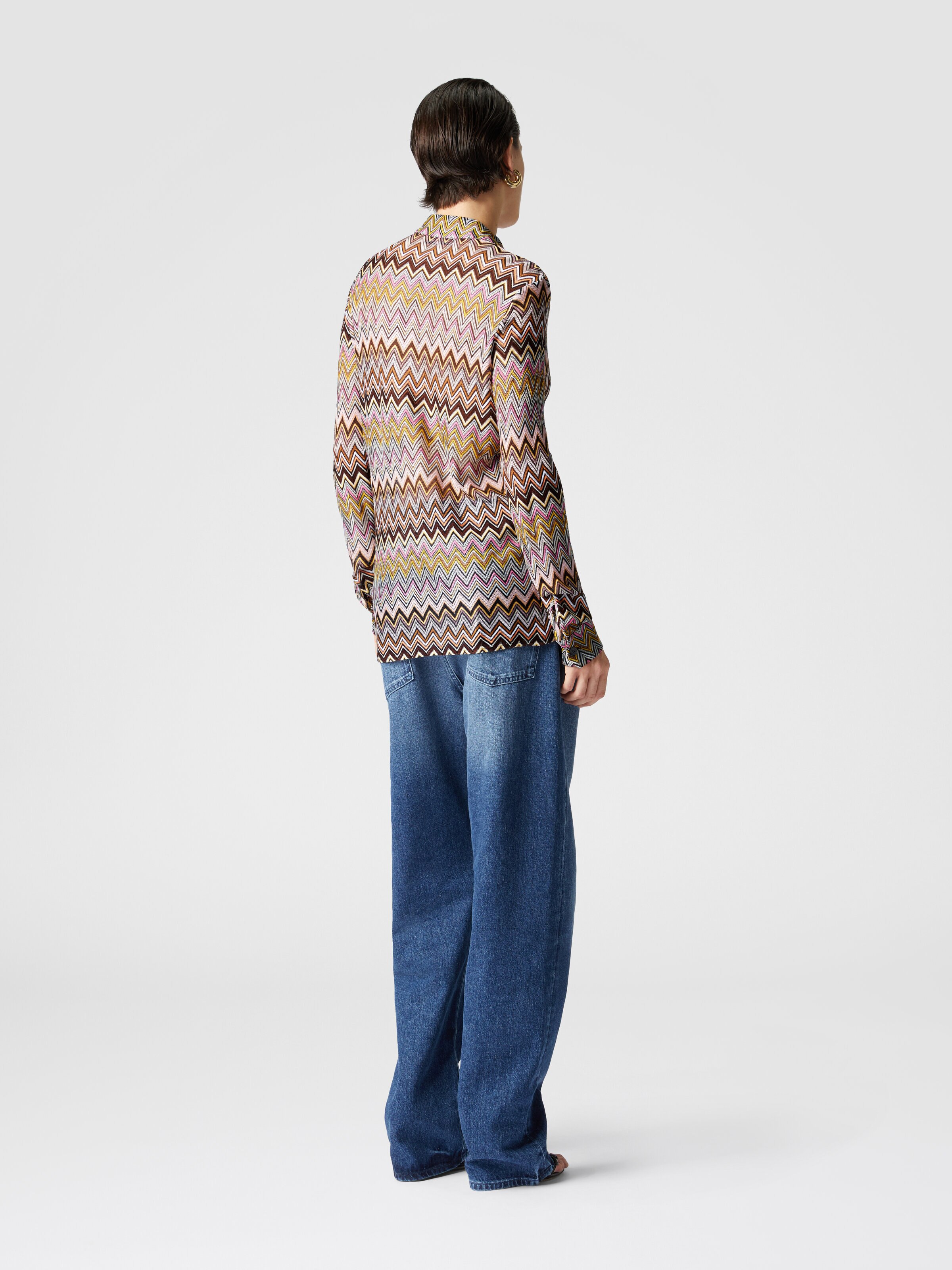 Zig zag viscose knit shirt, Multicoloured  - 2