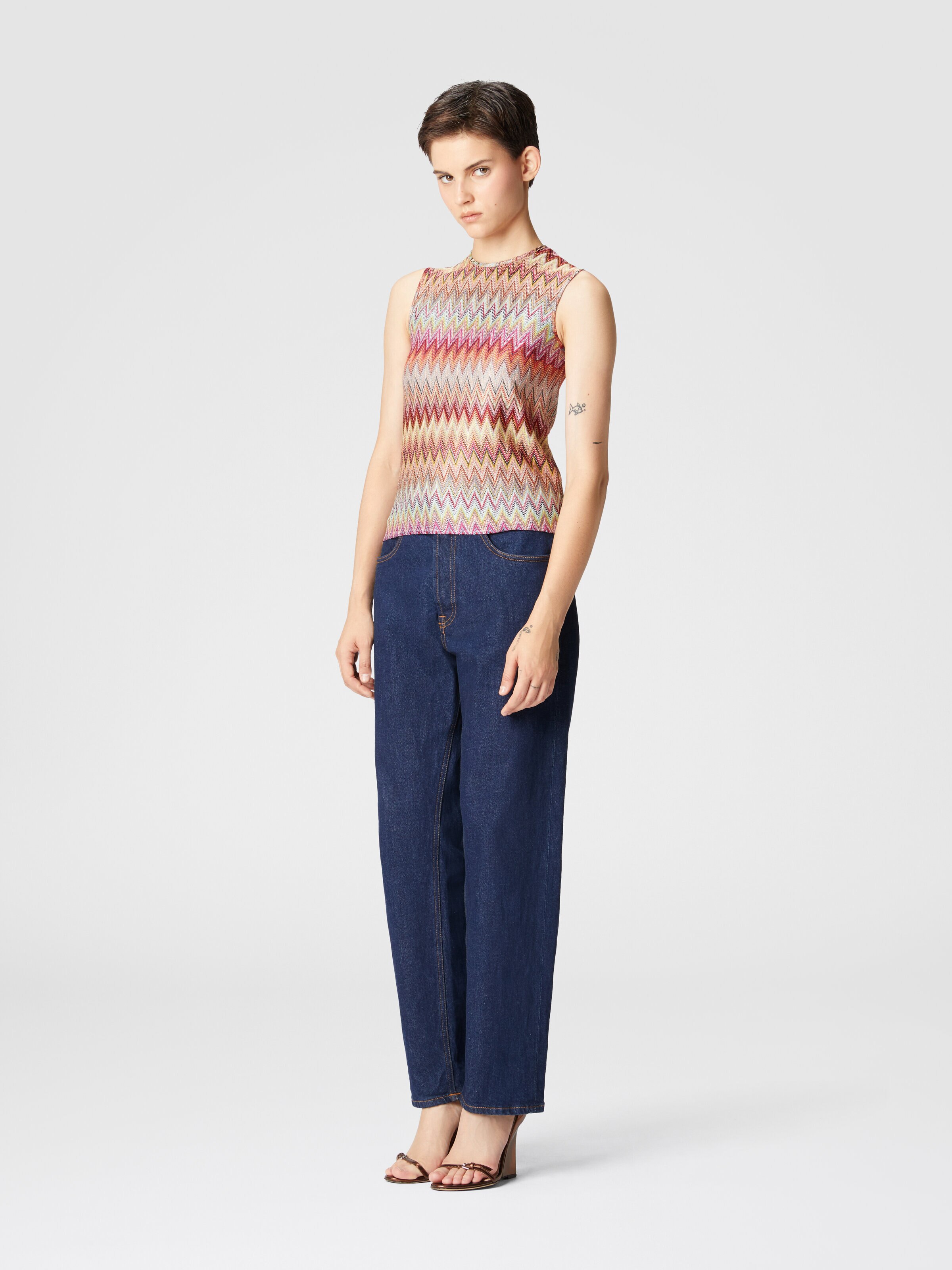 Rollkragen-Stricktop aus Spitze, Mehrfarbig  - 1
