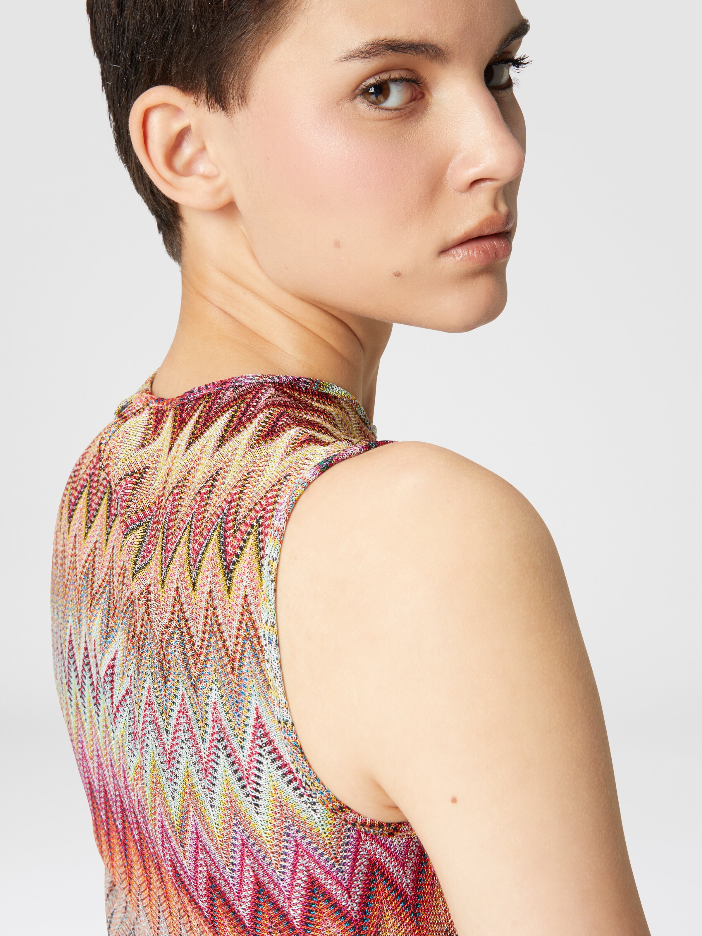 Rollkragen-Stricktop aus Spitze, Mehrfarbig  - 4