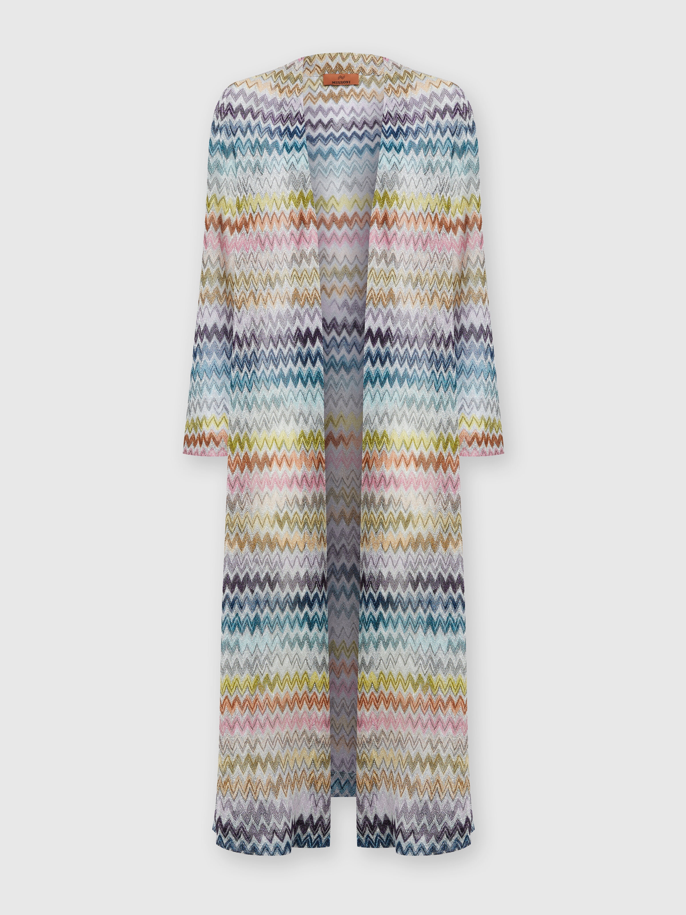 Long cardigan in viscose blend zig zag lame Multicoloured Missoni