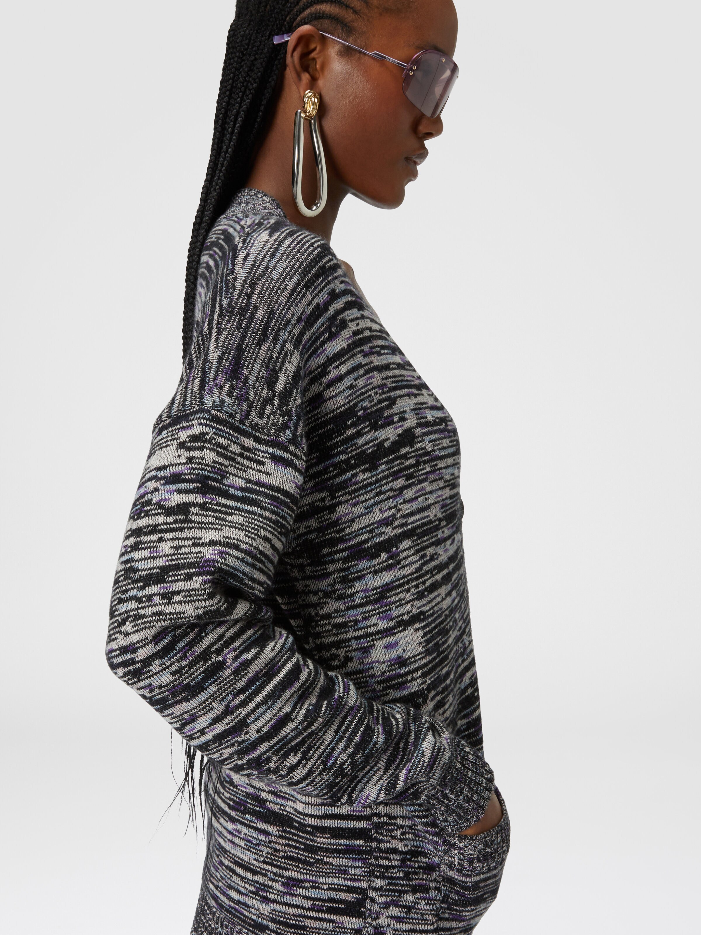 Oversized cashmere mélange cardigan, Black & Multicoloured  - 3