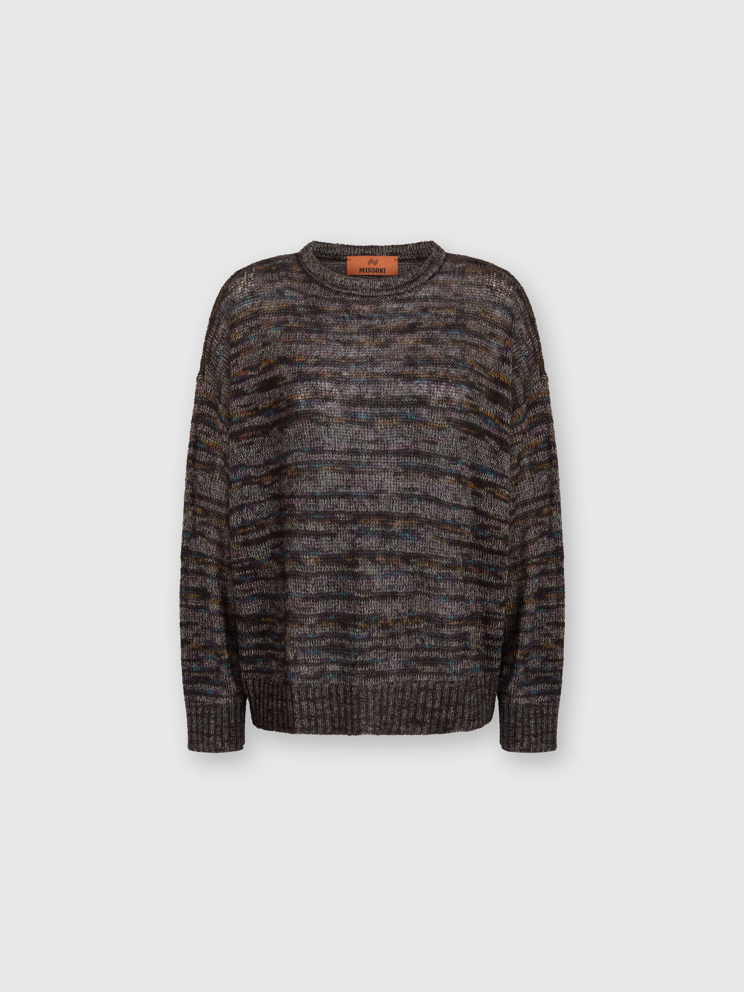Crewneck pullover in viscose, alpaca and wool, Multicoloured  - 0