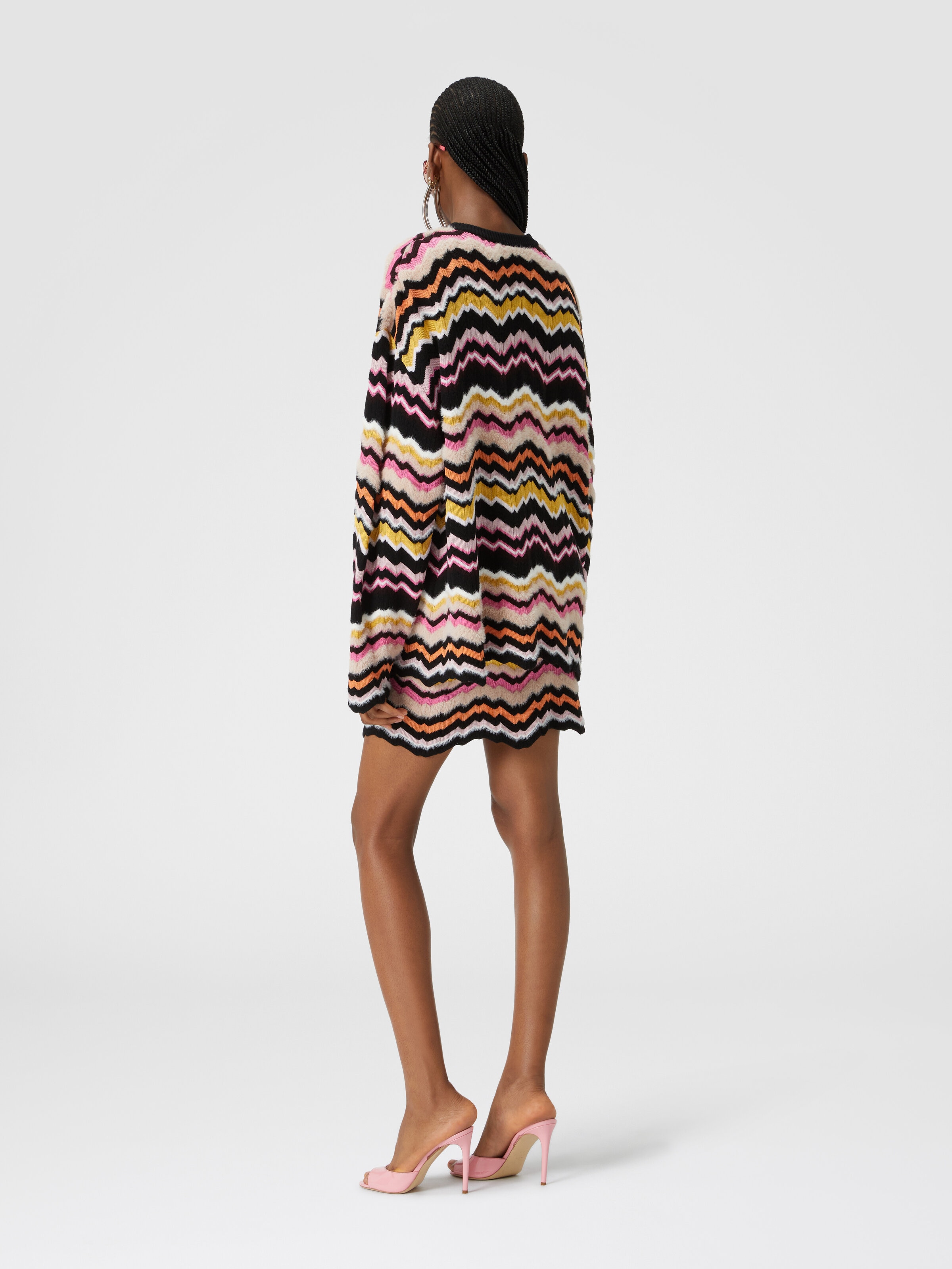 Crewneck pullover with Greek zigzag motif, Multicoloured  - 2
