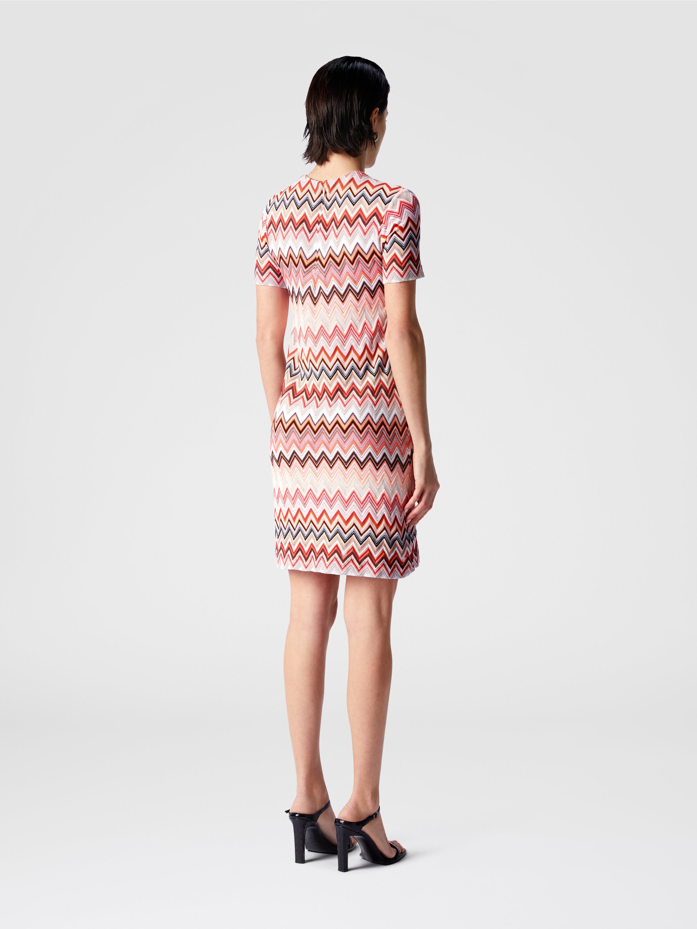 Zig zag cotton and viscose mini-dress, Multicoloured  - 2