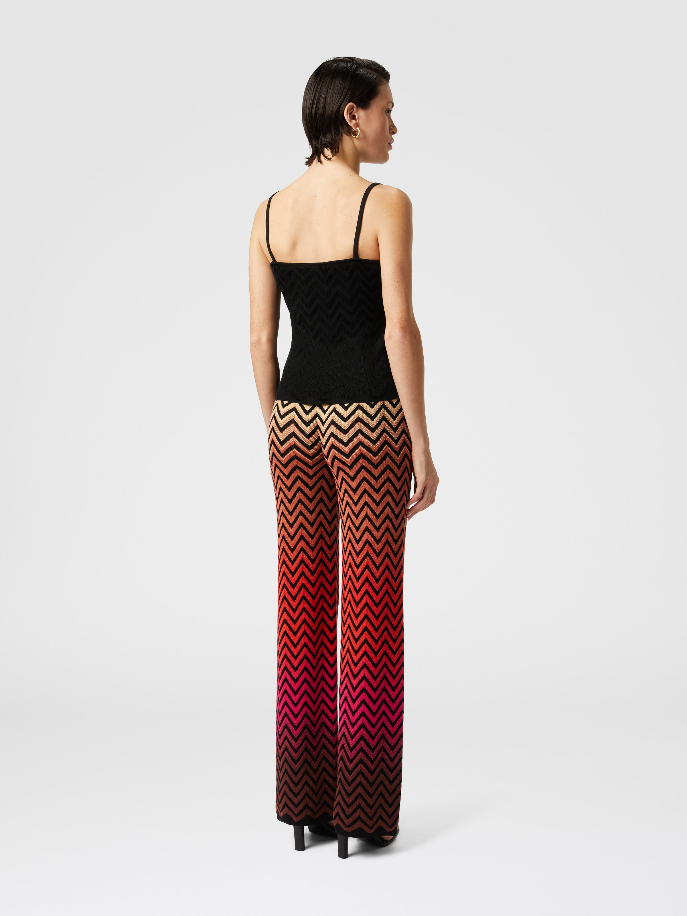 Straight trousers with dégradé chevron motif, Multicoloured  - 2
