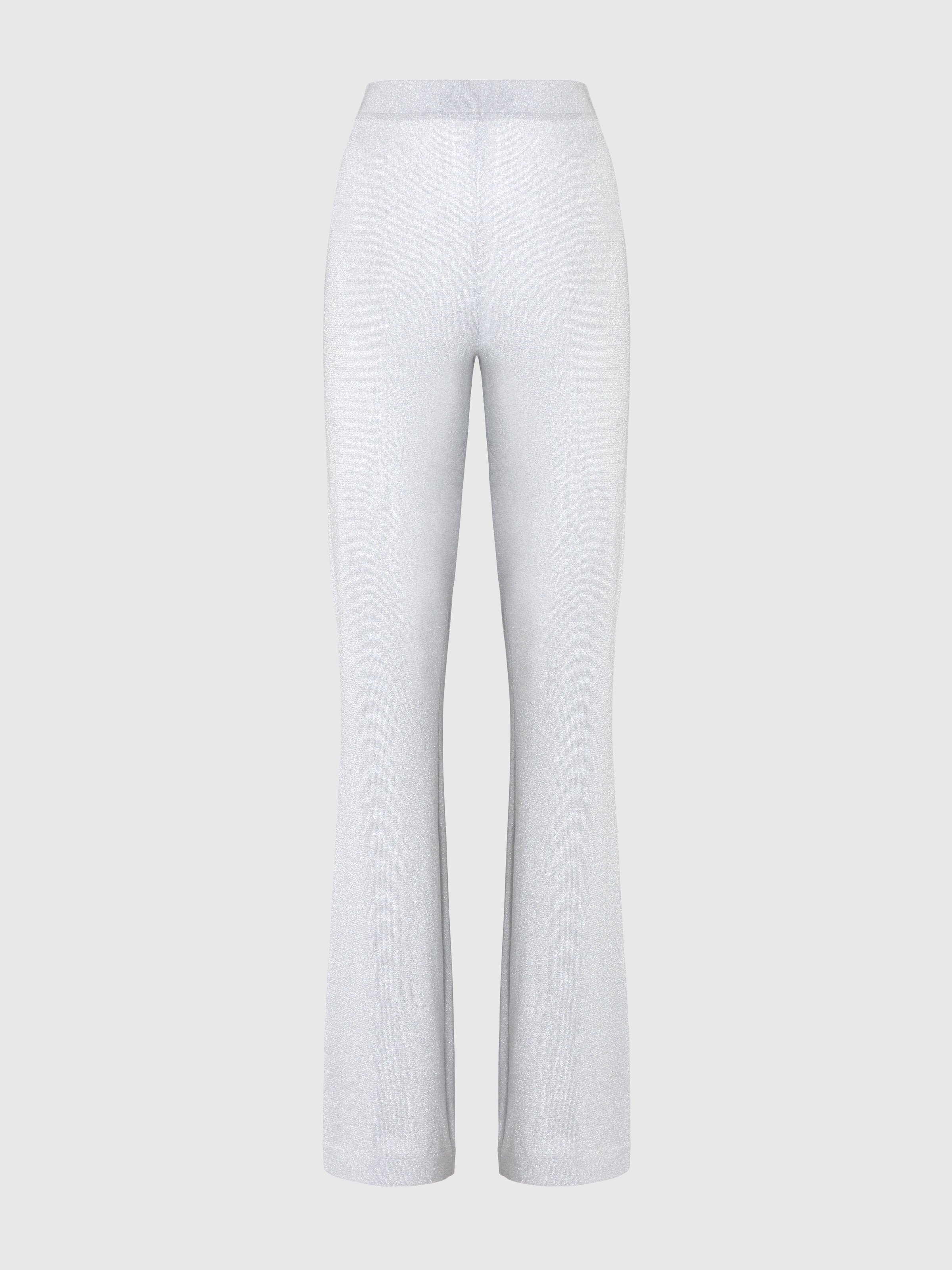 Pantalon droit en viscose lamée, Argent - 0