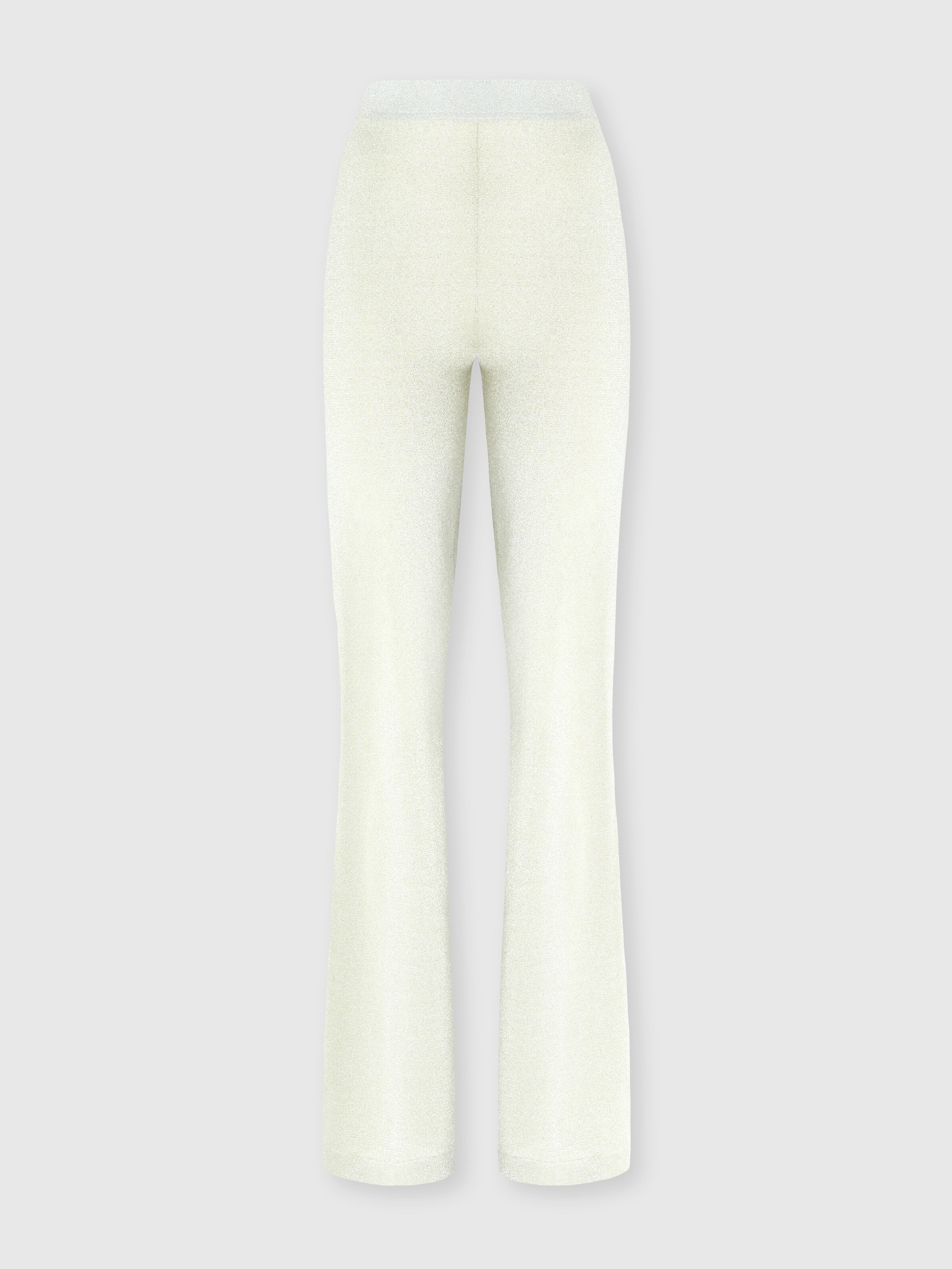 Straight trousers in lamé viscose, Green - 0