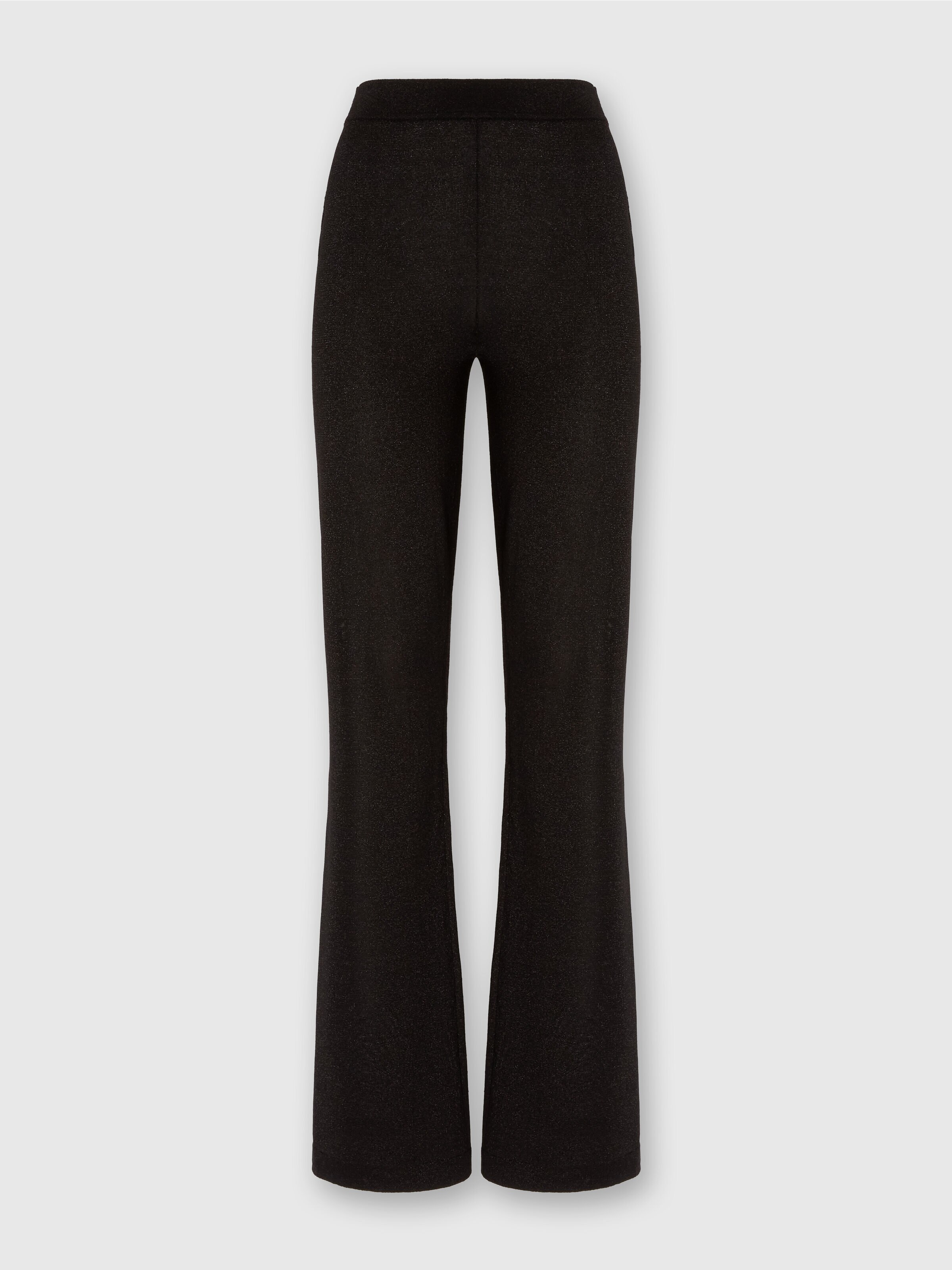 Pantalón recto de viscosa lamé, Negro - 0