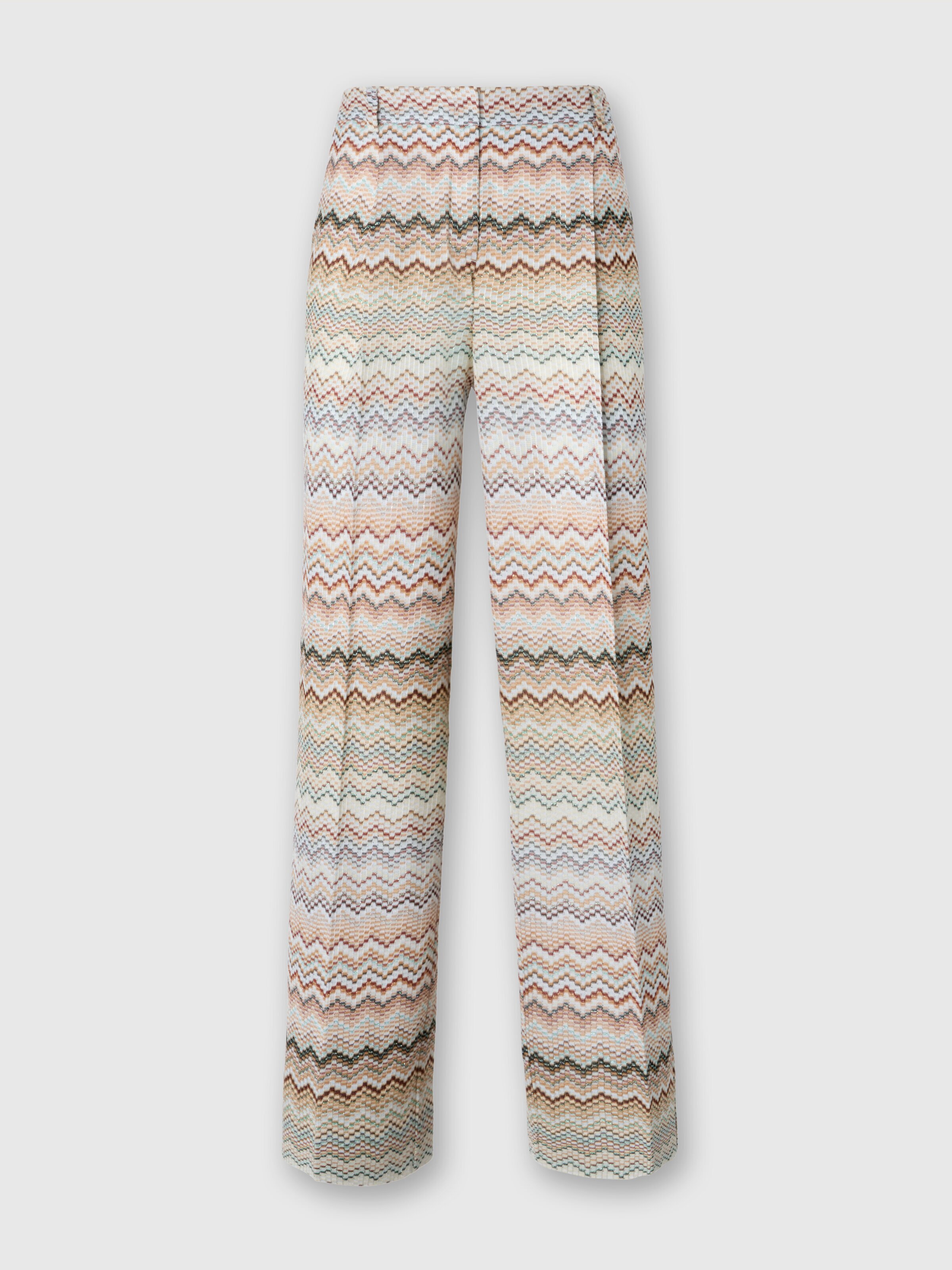Dégradé zig zag viscose trousers, Multicoloured  - 0