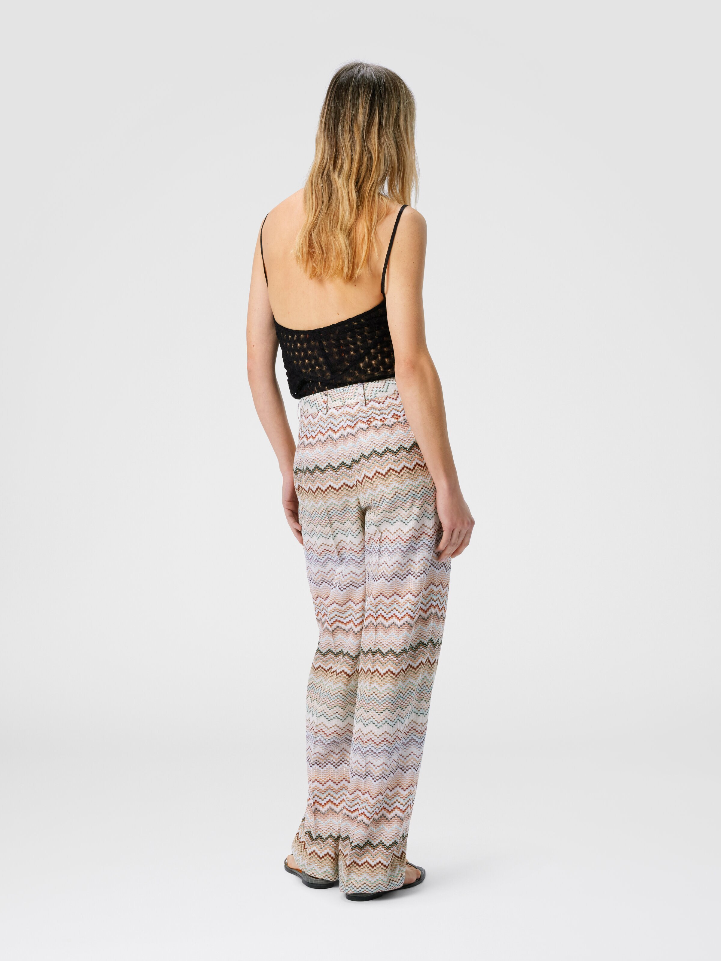 Dégradé zig zag viscose trousers, Multicoloured  - 2