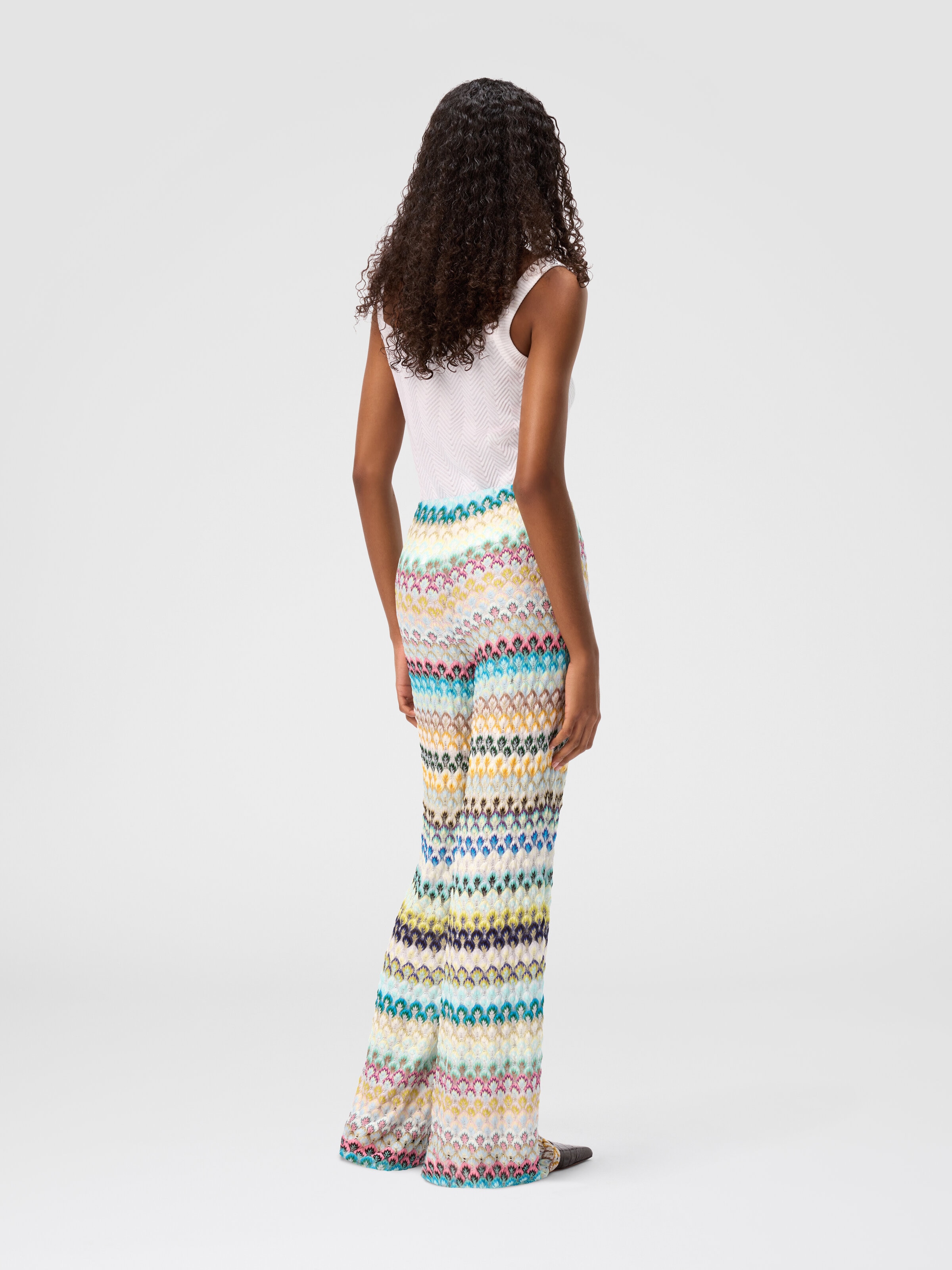 Pantaloni palazzo in pizzo, Multicolore  - 2