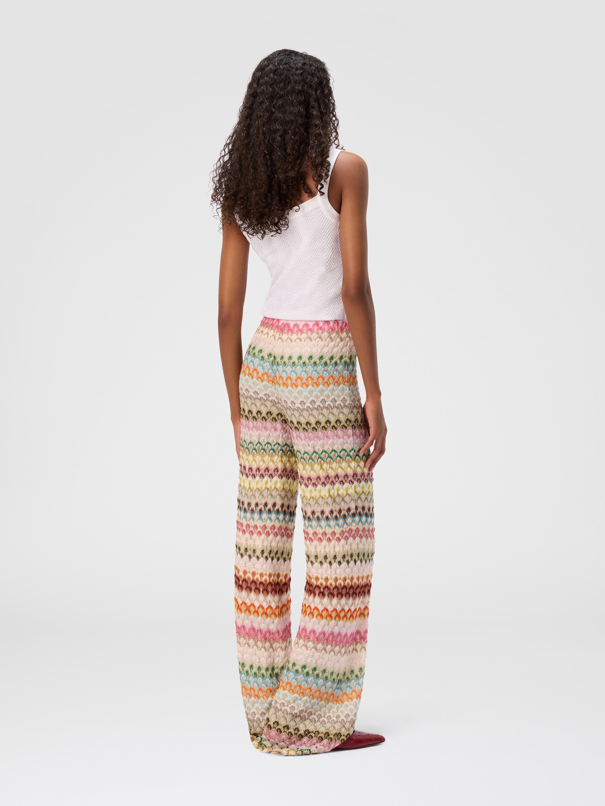 Pantaloni palazzo in pizzo, Multicolore  - 2
