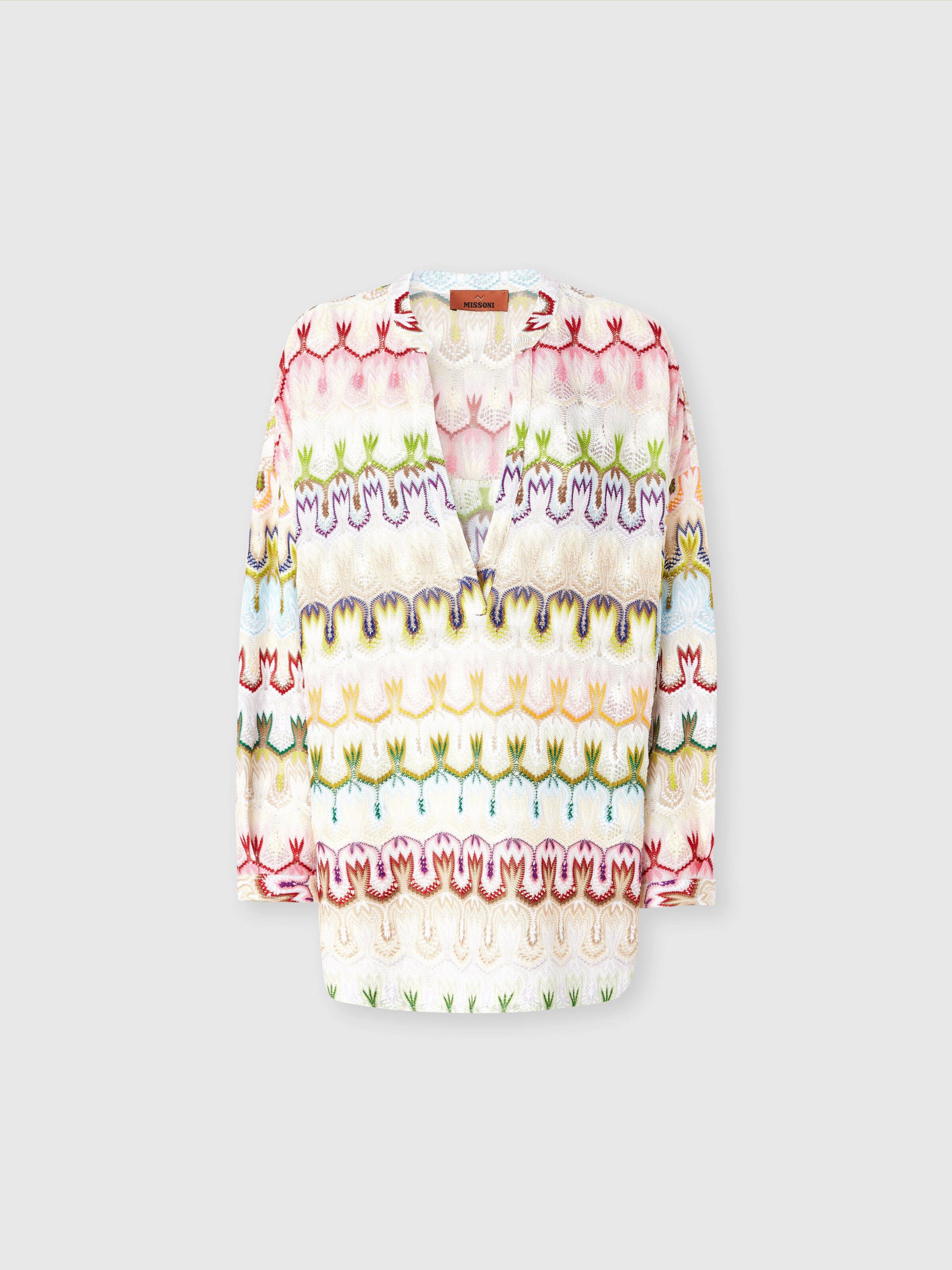 Oversized Korean-style lace blouse, Multicoloured  - 0