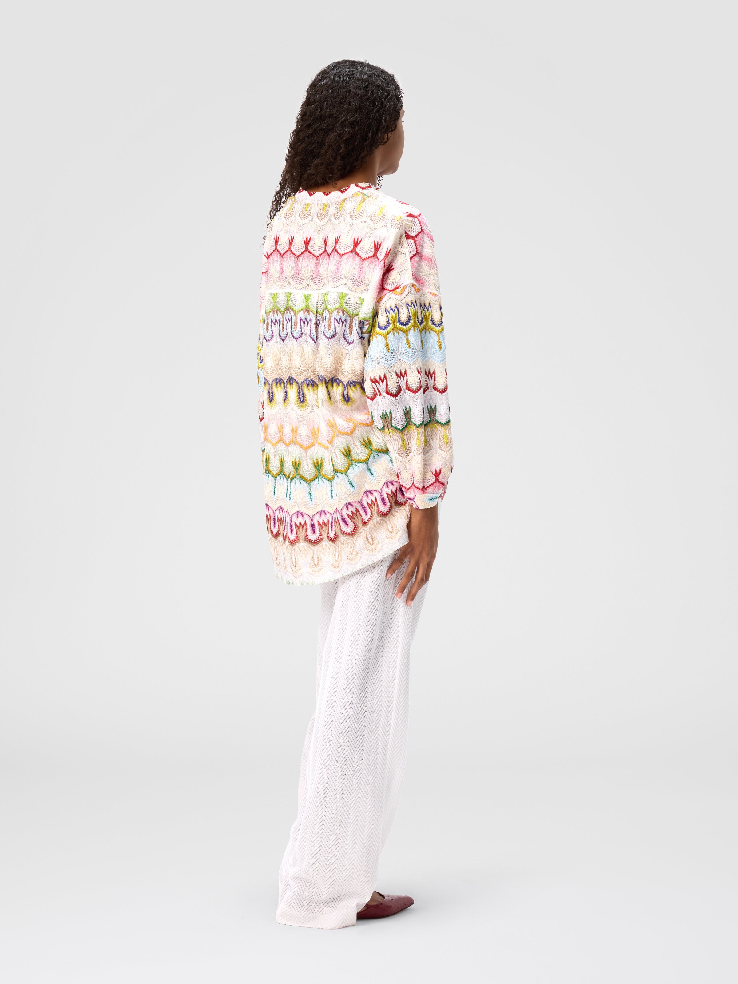Oversized Korean-style lace blouse, Multicoloured  - 2