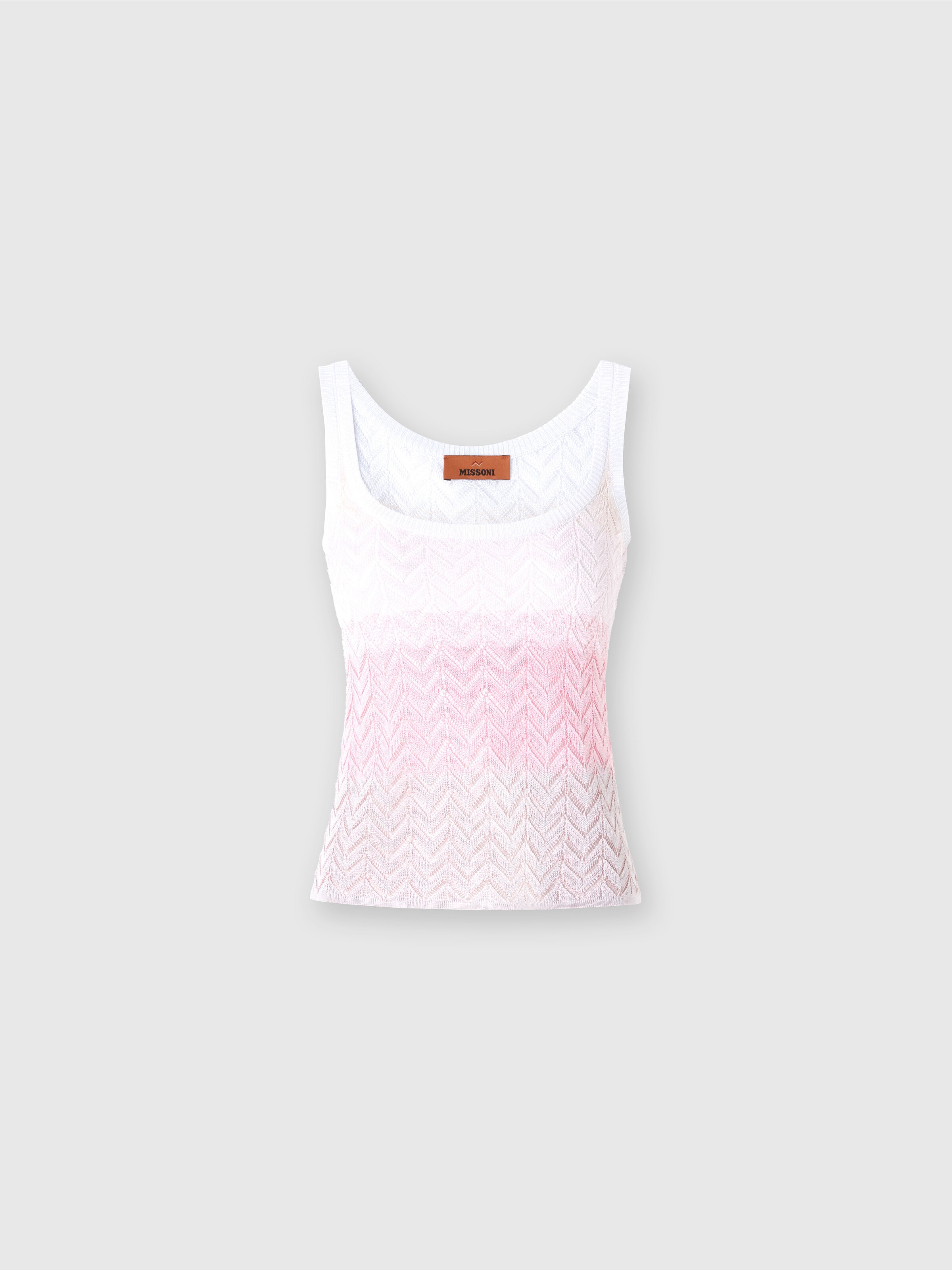 Shaded chevron viscose tank top, Multicoloured  - 0