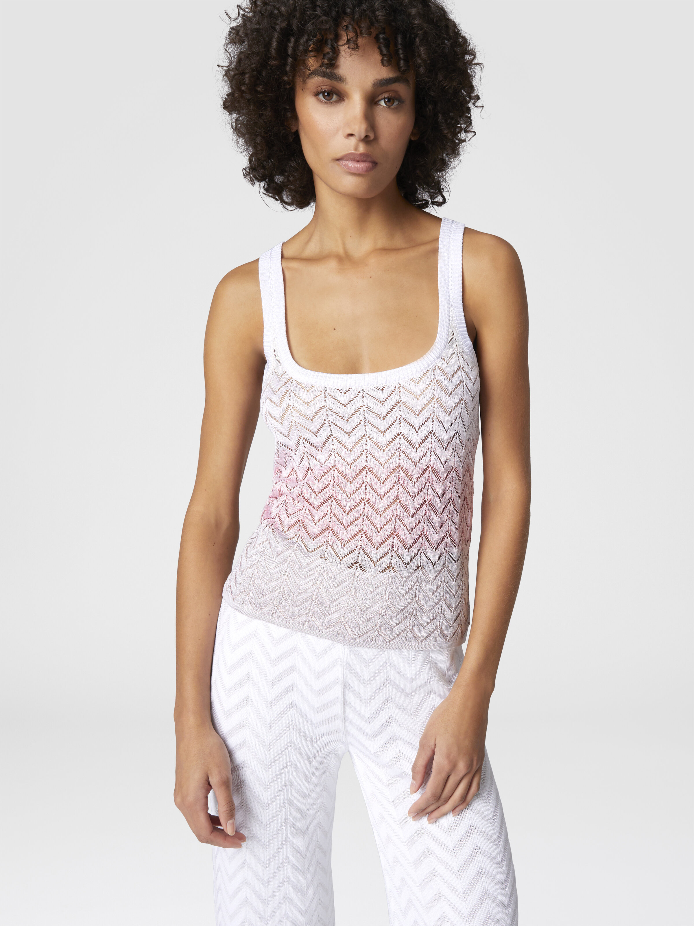 Shaded chevron viscose tank top, Multicoloured  - 3