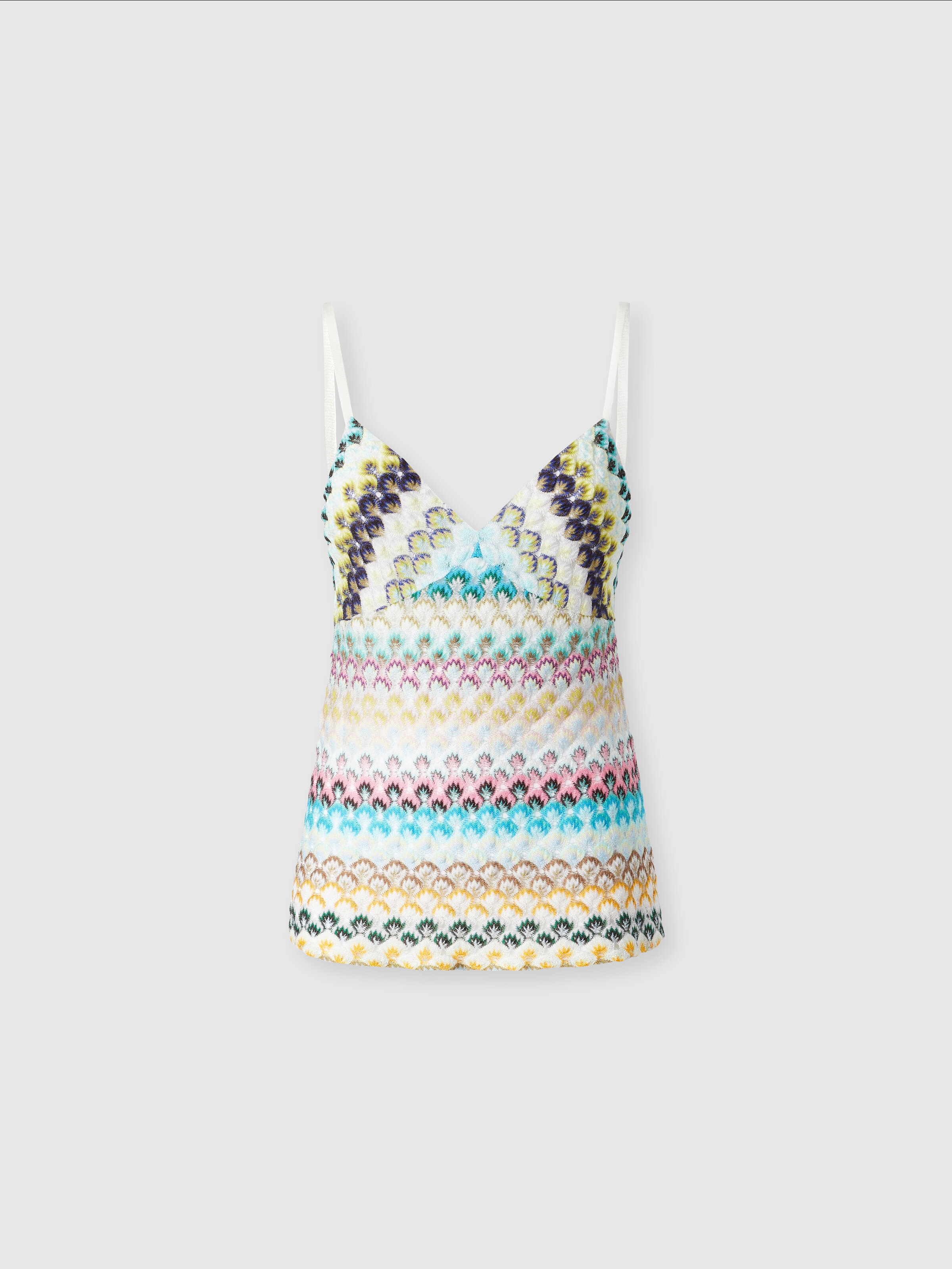 Sleeveless lace top, Multicoloured  - 0