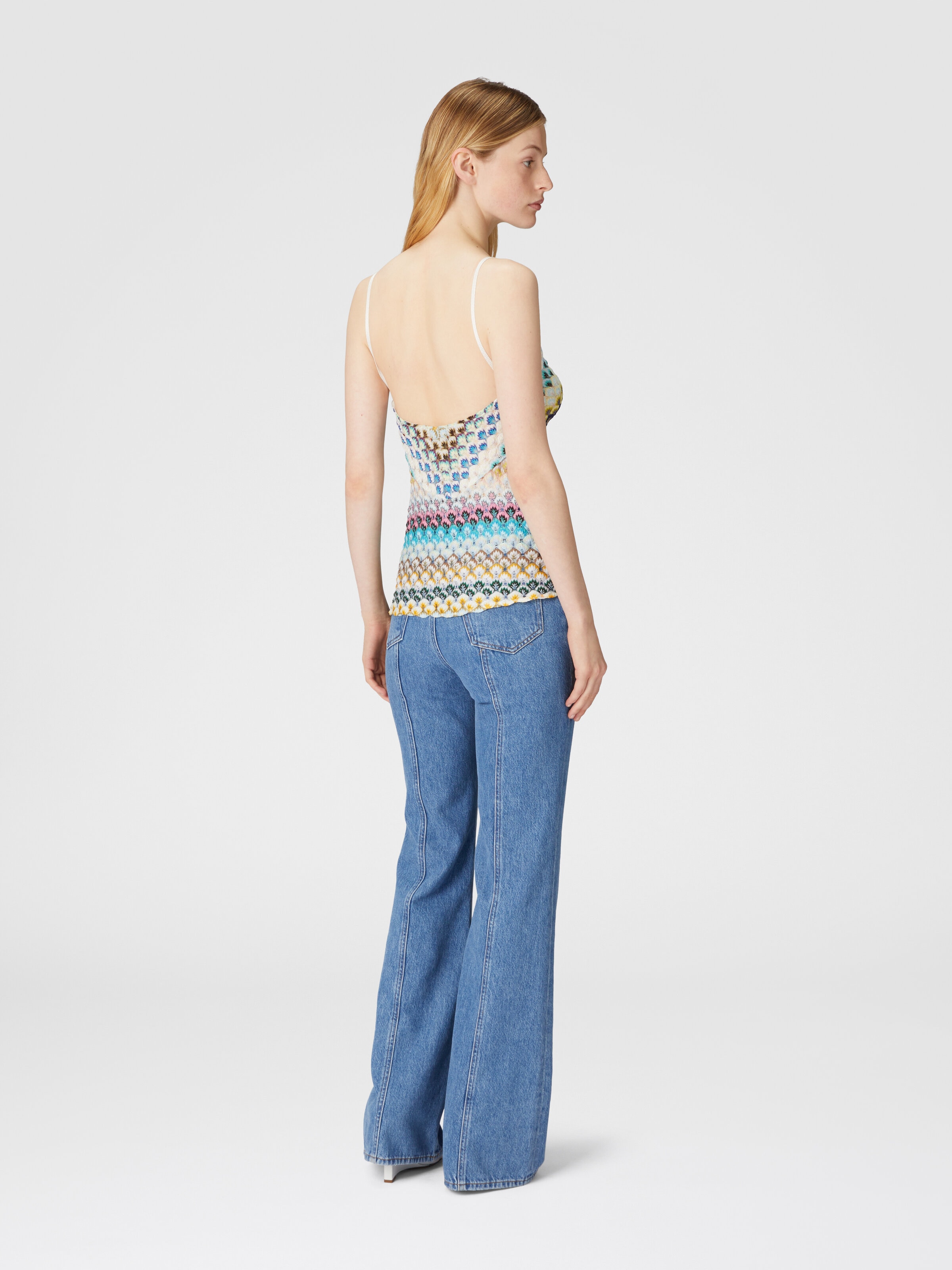 Sleeveless lace top, Multicoloured  - 2