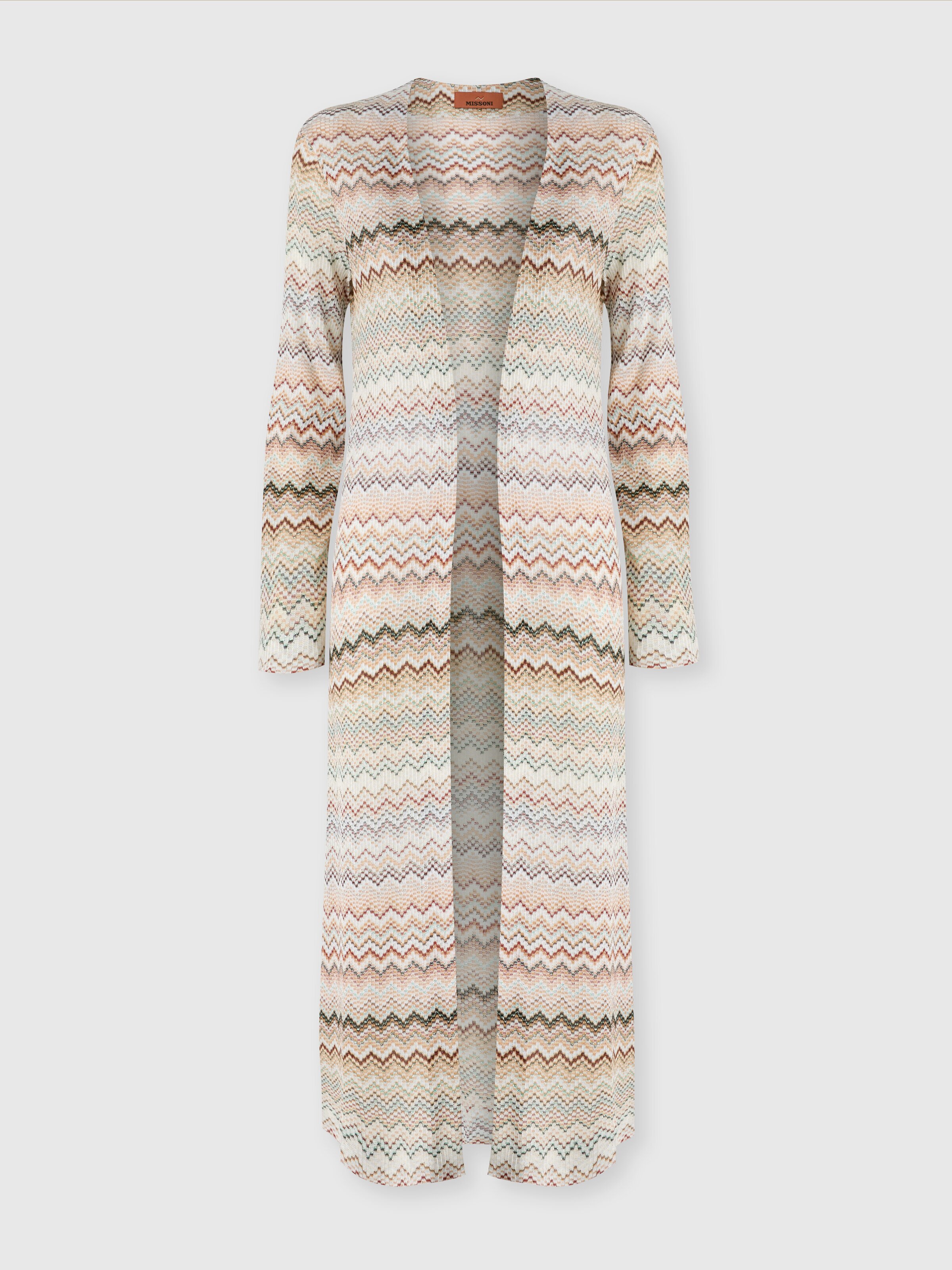Dégradé zig zag viscose cardigan, Multicoloured  - 0