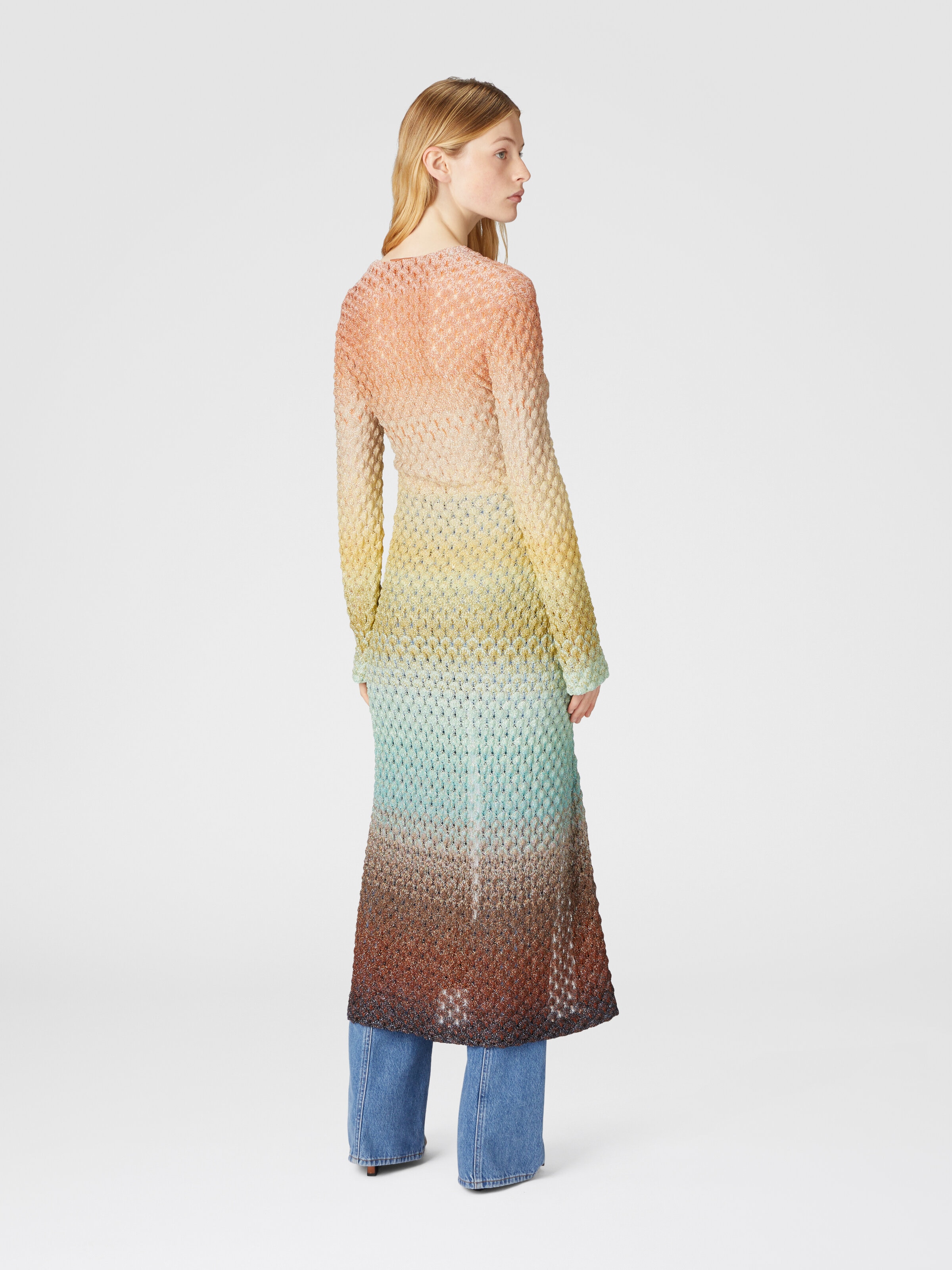 Langer Cardigan aus Spitze und Lamé, Mehrfarbig  - 2