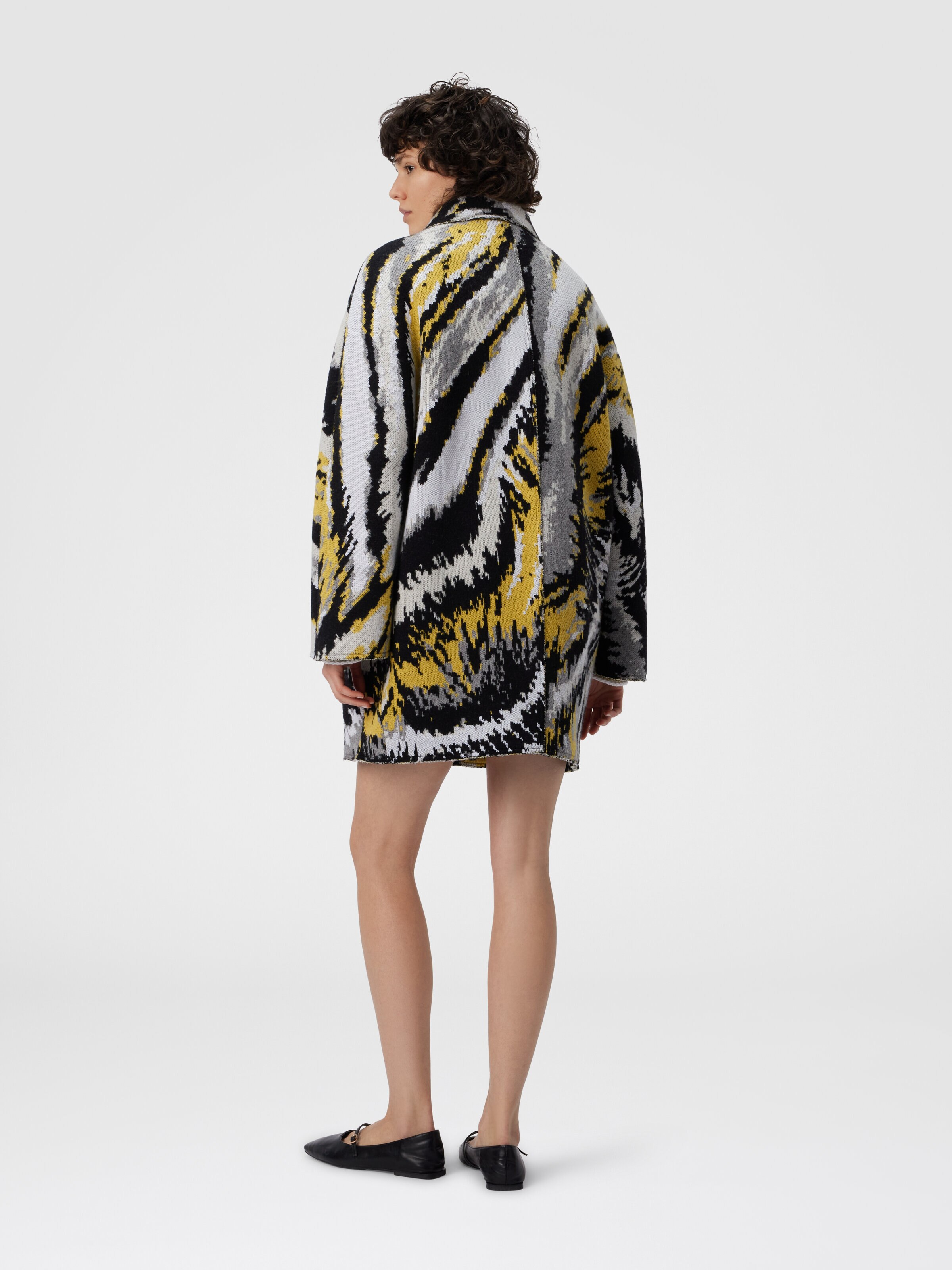 Double-Breasted Caban with Tiger Pattern, Multicoloured  - 2