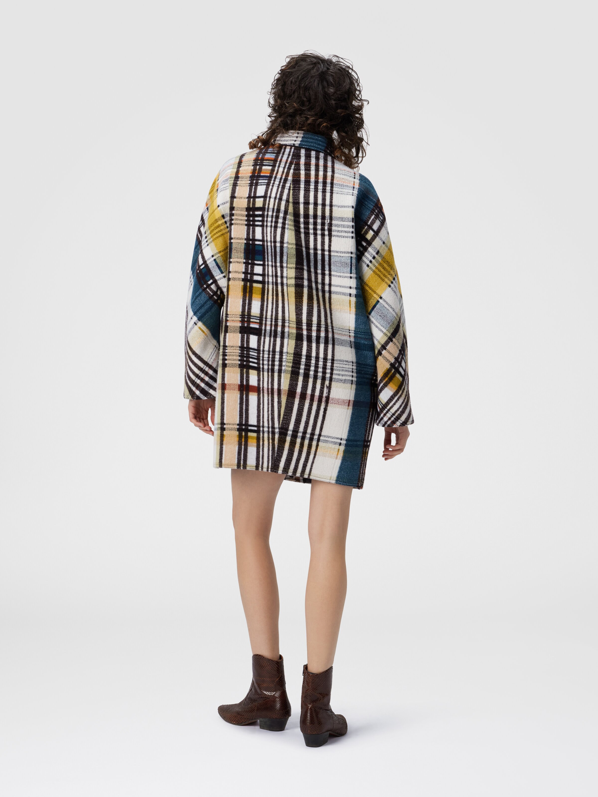 Double-breasted caban with check pattern, Yellow & Black - 2