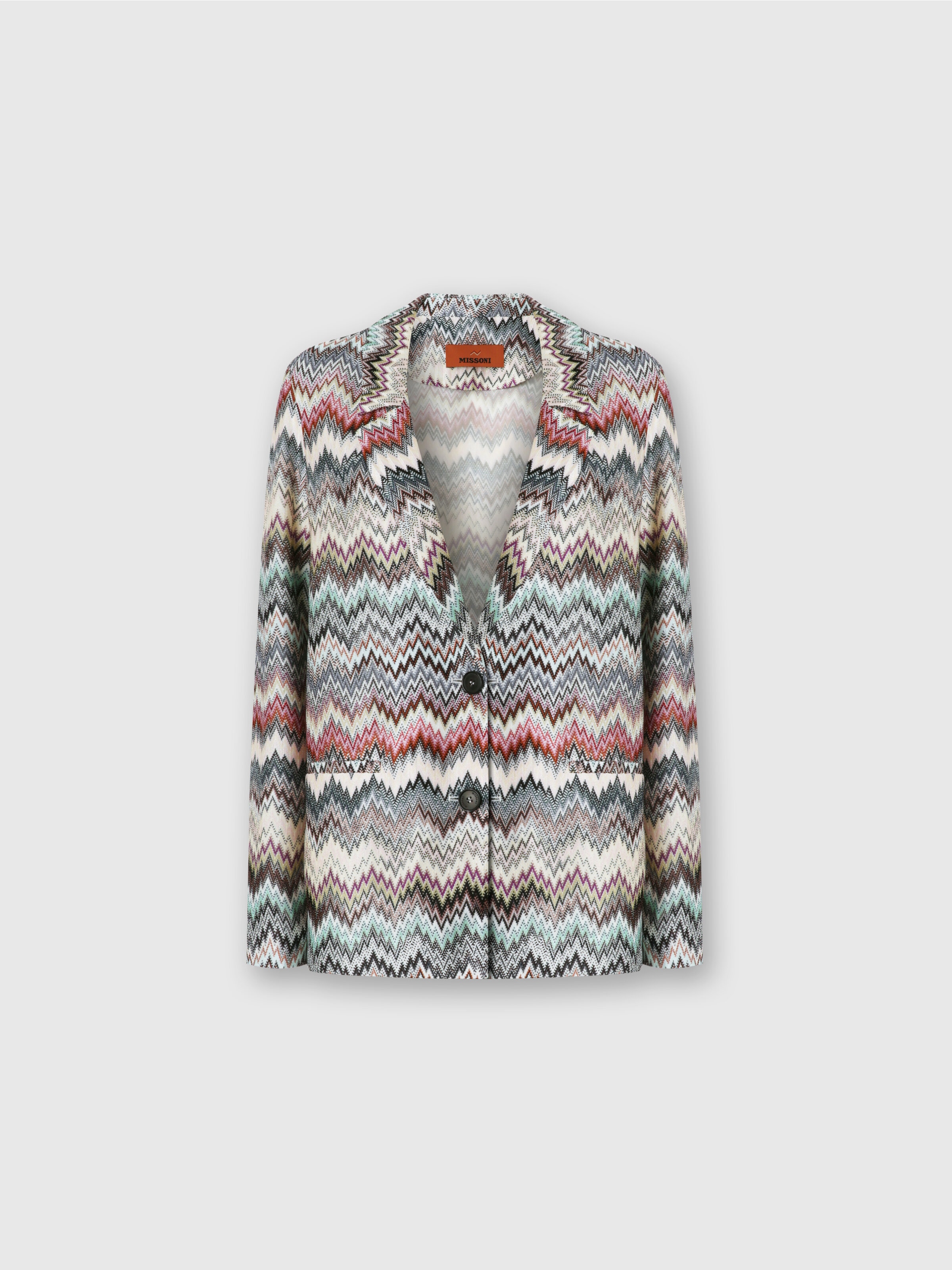 Blazer de un solo botón con motivo de serpiente, Multicolor  - 0