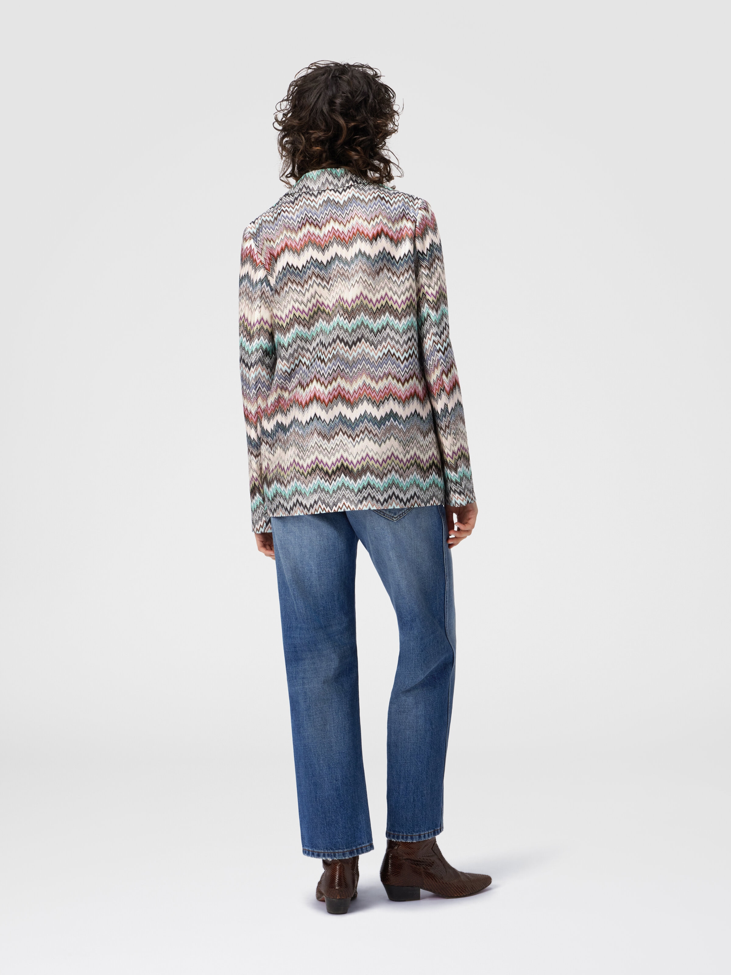 Blazer de un solo botón con motivo de serpiente, Multicolor  - 2