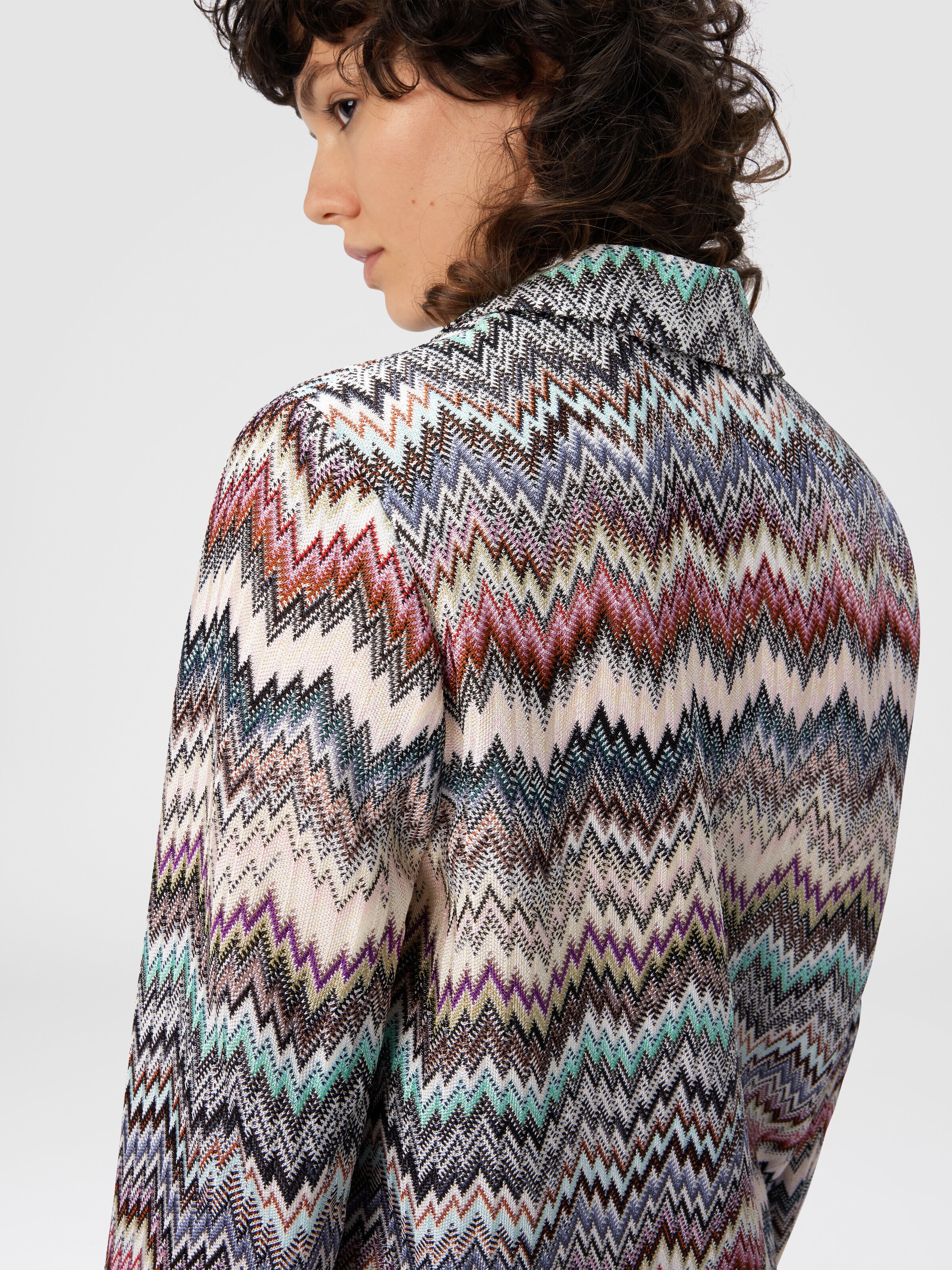 Blazer de un solo botón con motivo de serpiente, Multicolor  - 4