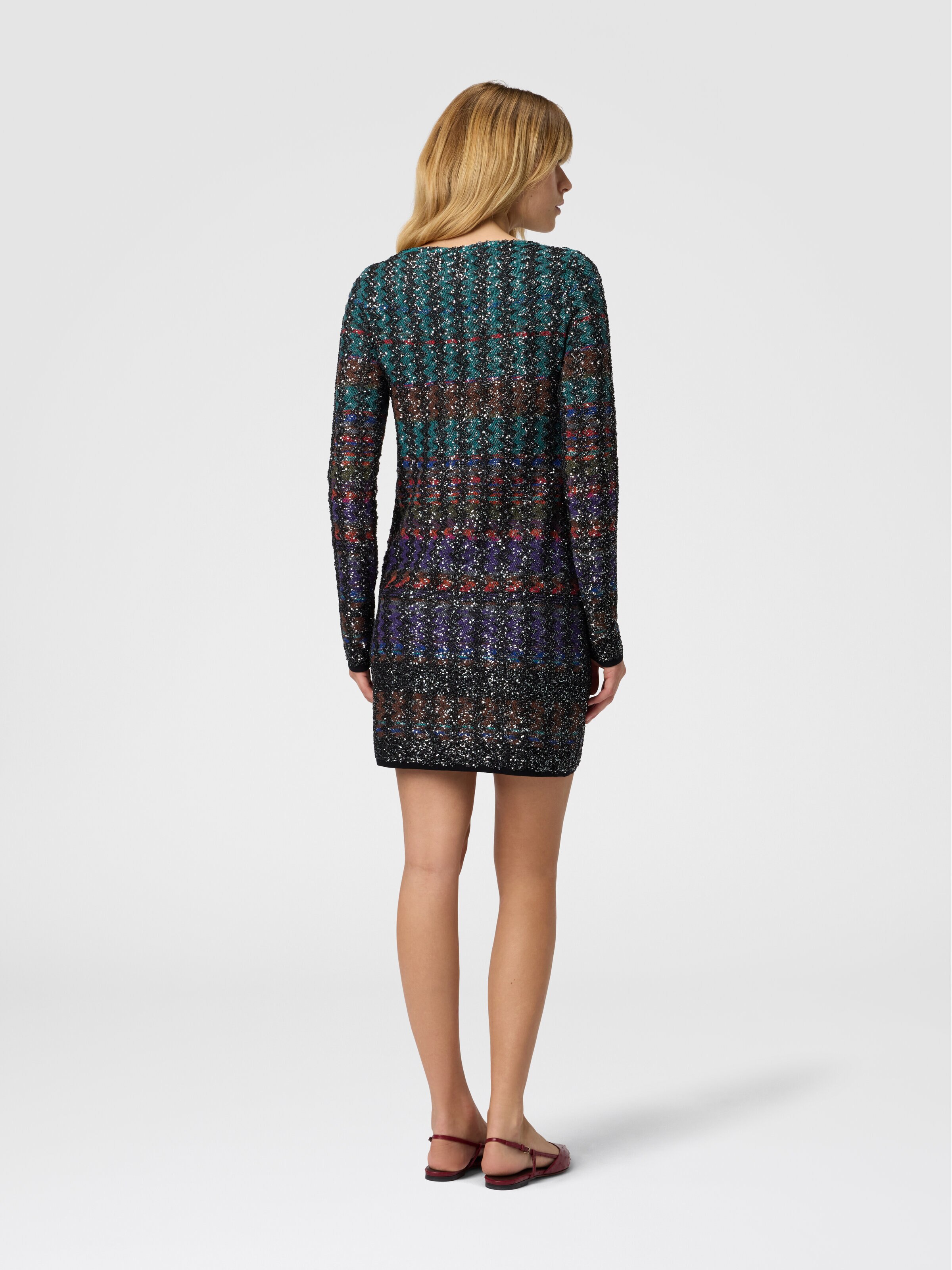 Minikleid mit Chevron- und Streifenmuster, Mehrfarbig  - 2