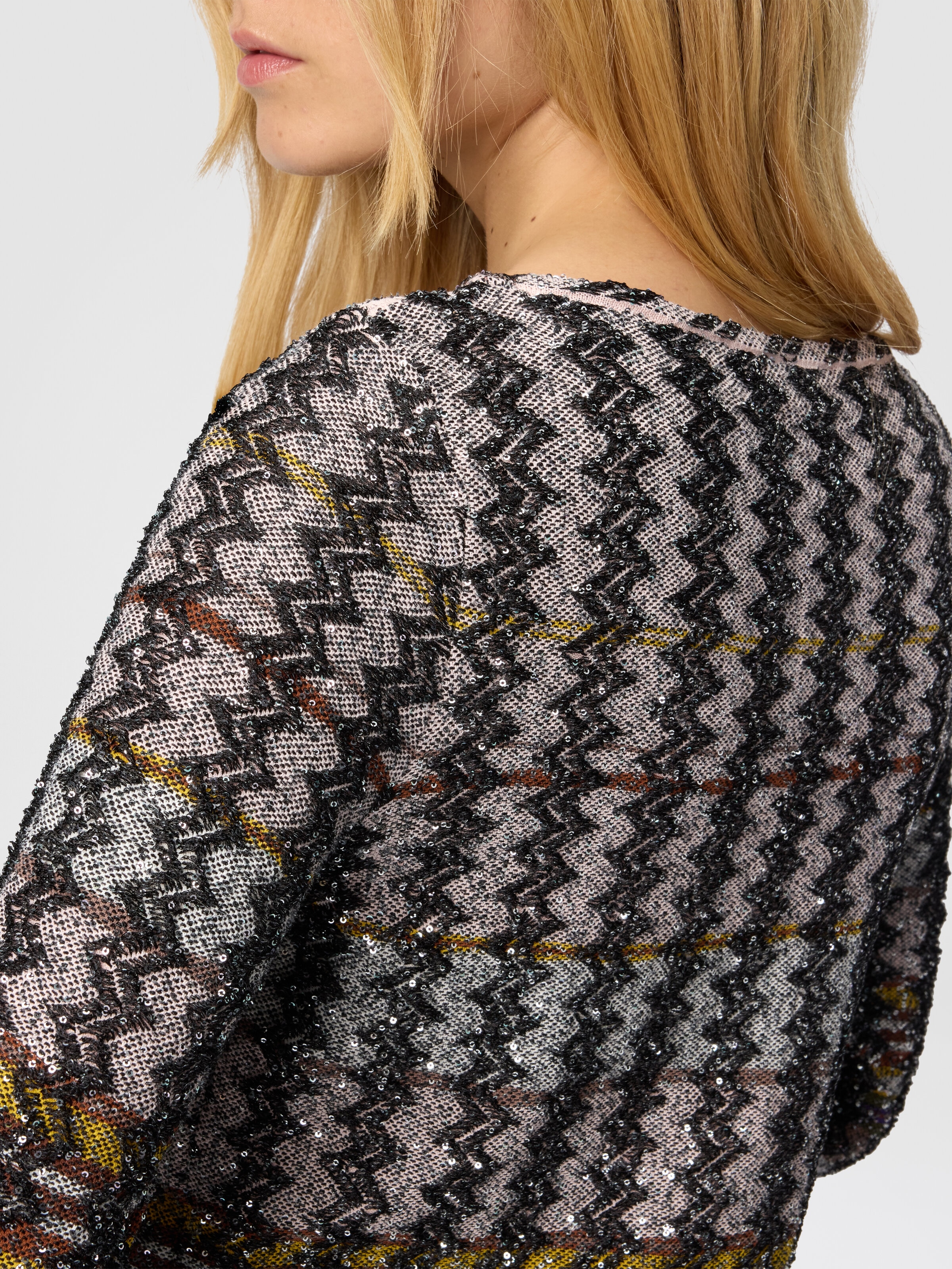 Minikleid mit Chevron- und Streifenmuster, Mehrfarbig  - 4