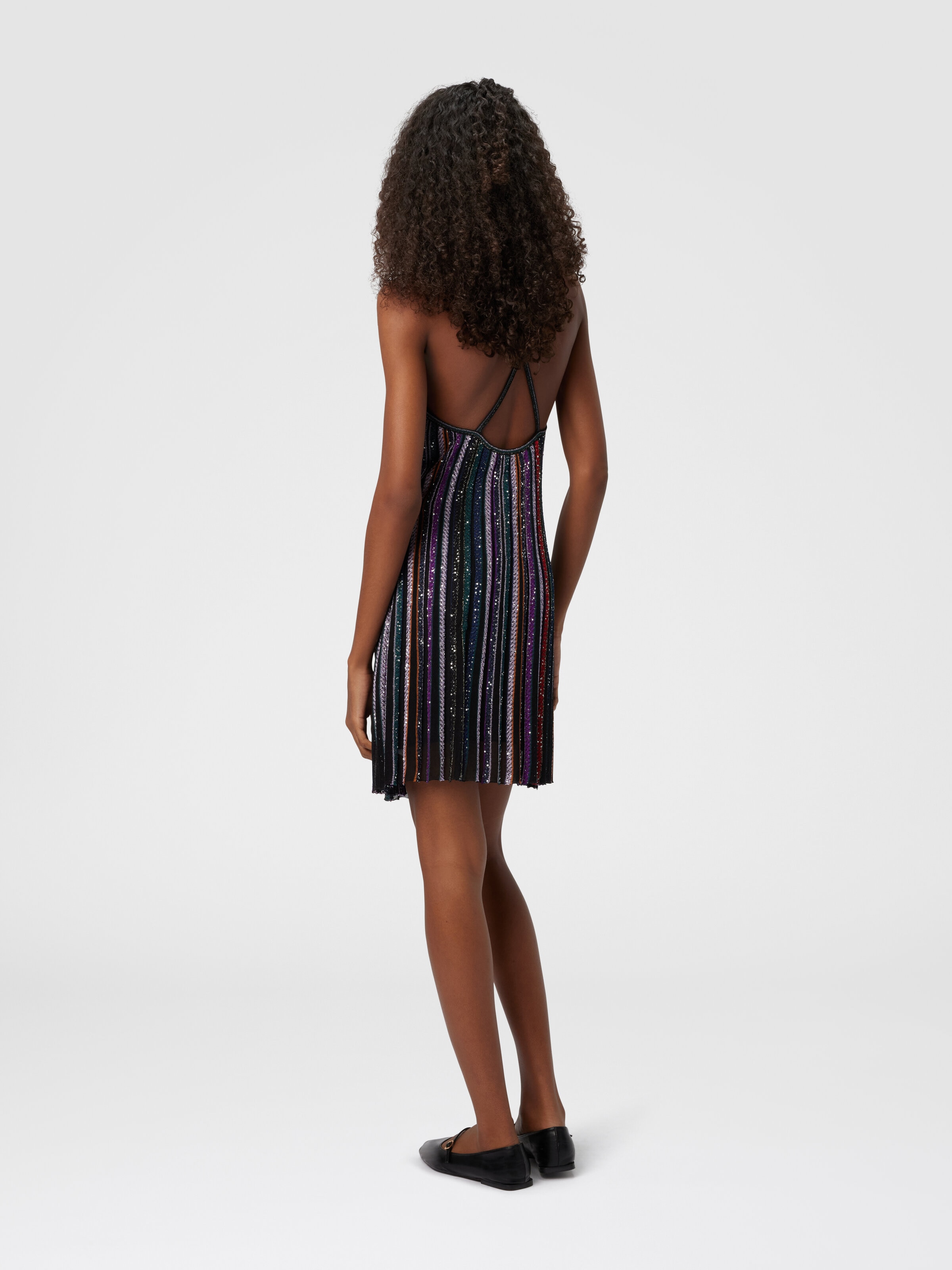 Mini Dress with Interlaced Straps, Multicoloured  - 2