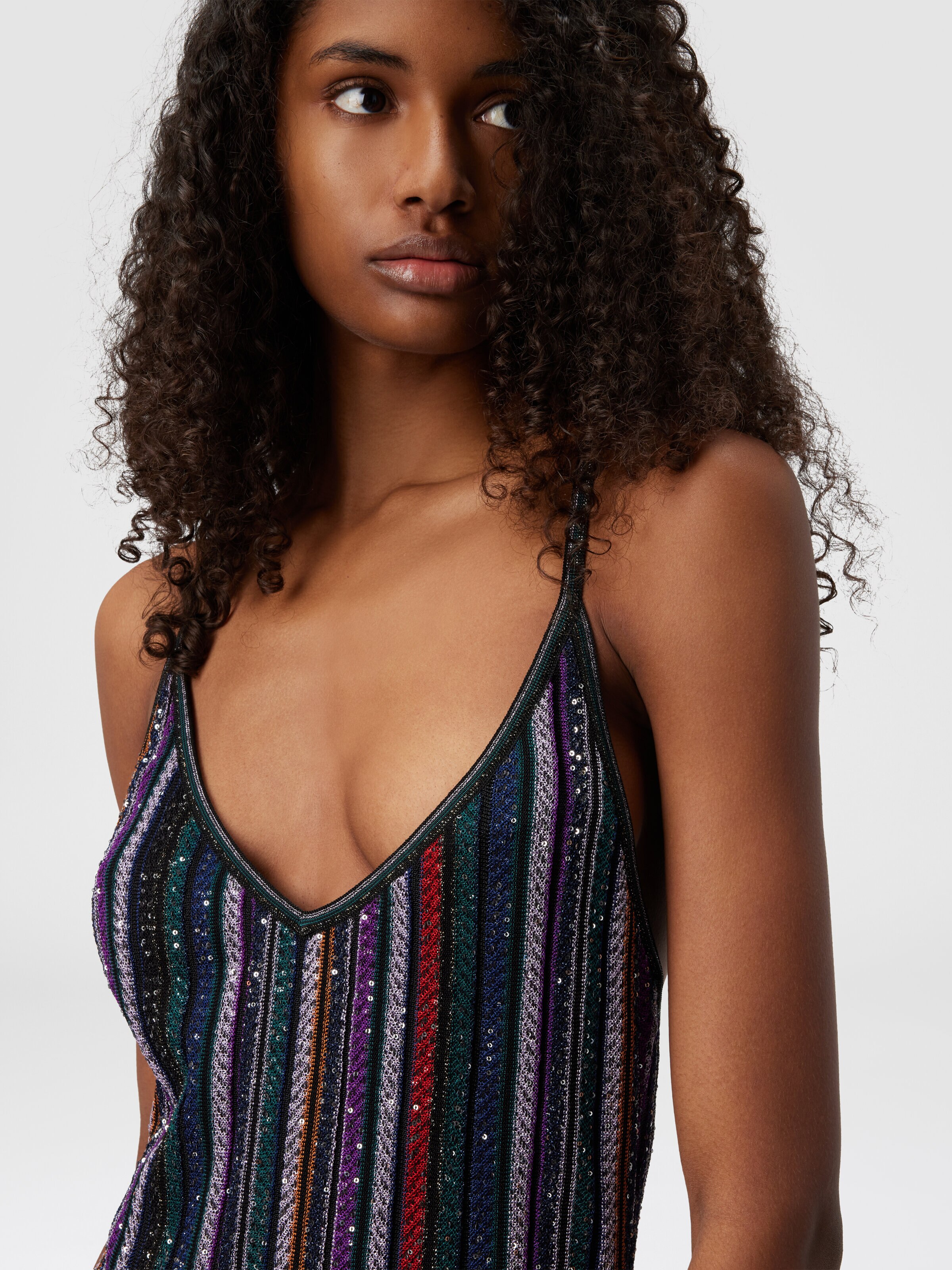 Mini Dress with Interlaced Straps, Multicoloured  - 4