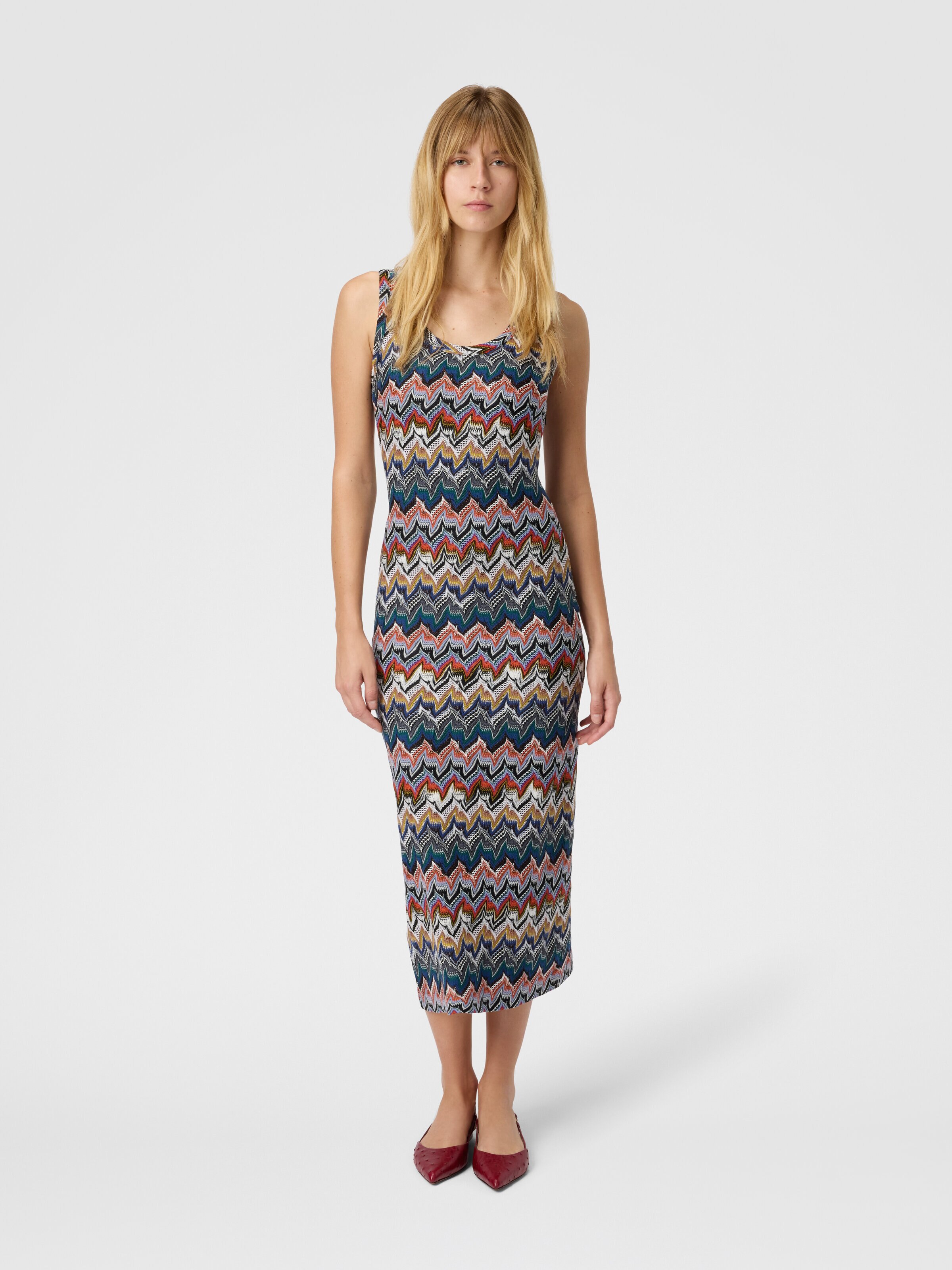 Robe longue à bretelles en dentelle, Multicolore  - 1