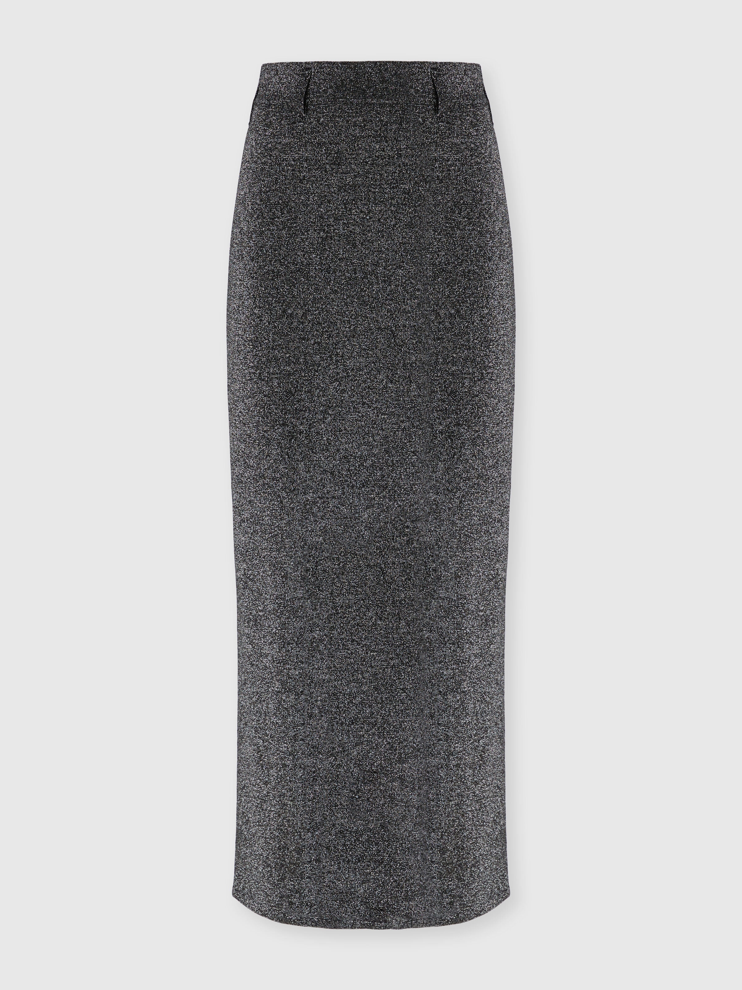 Long Skirt with Slit, Silver - 0