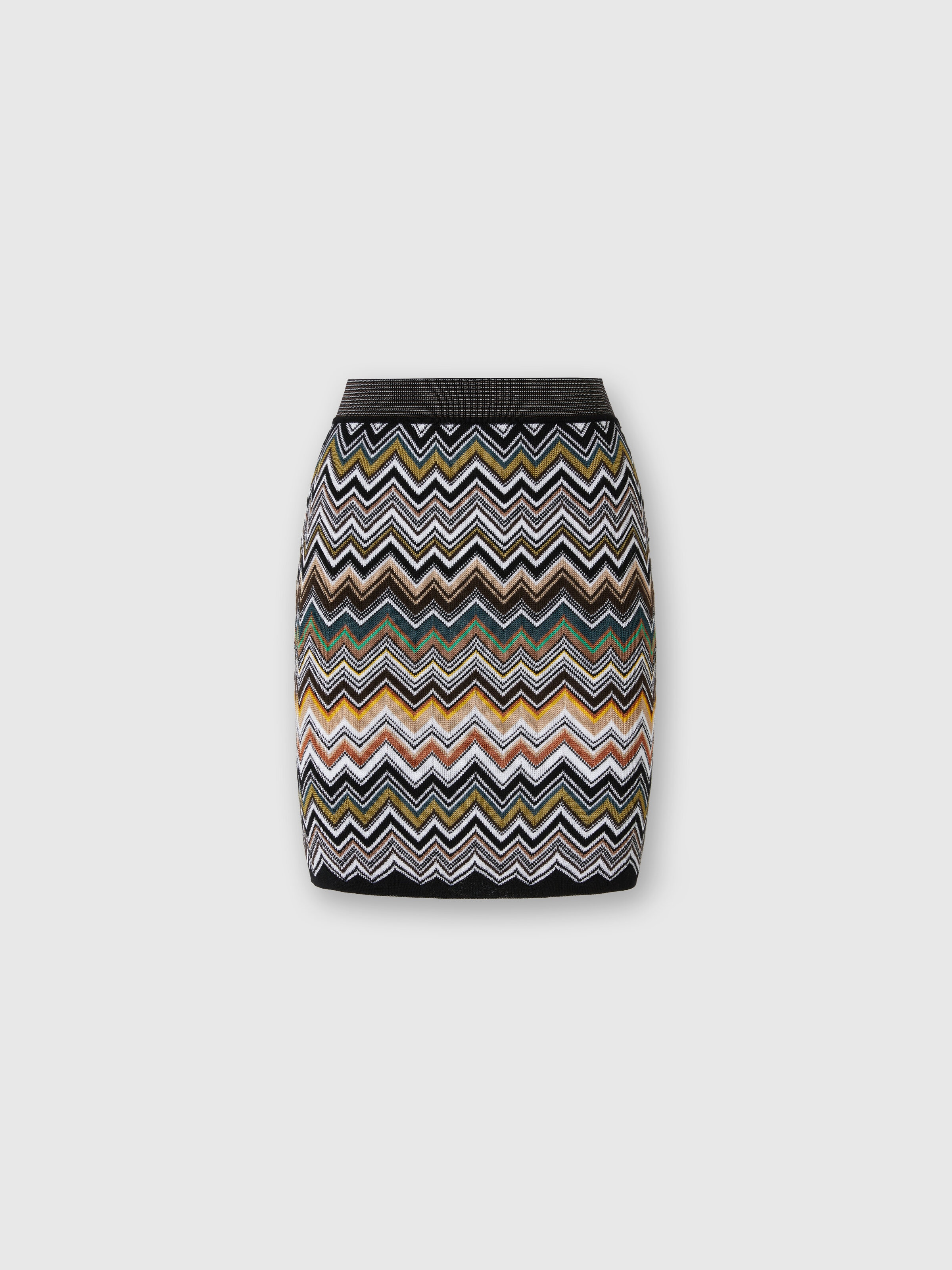 Minigonna con motivo chevron, Multicolore  - 0