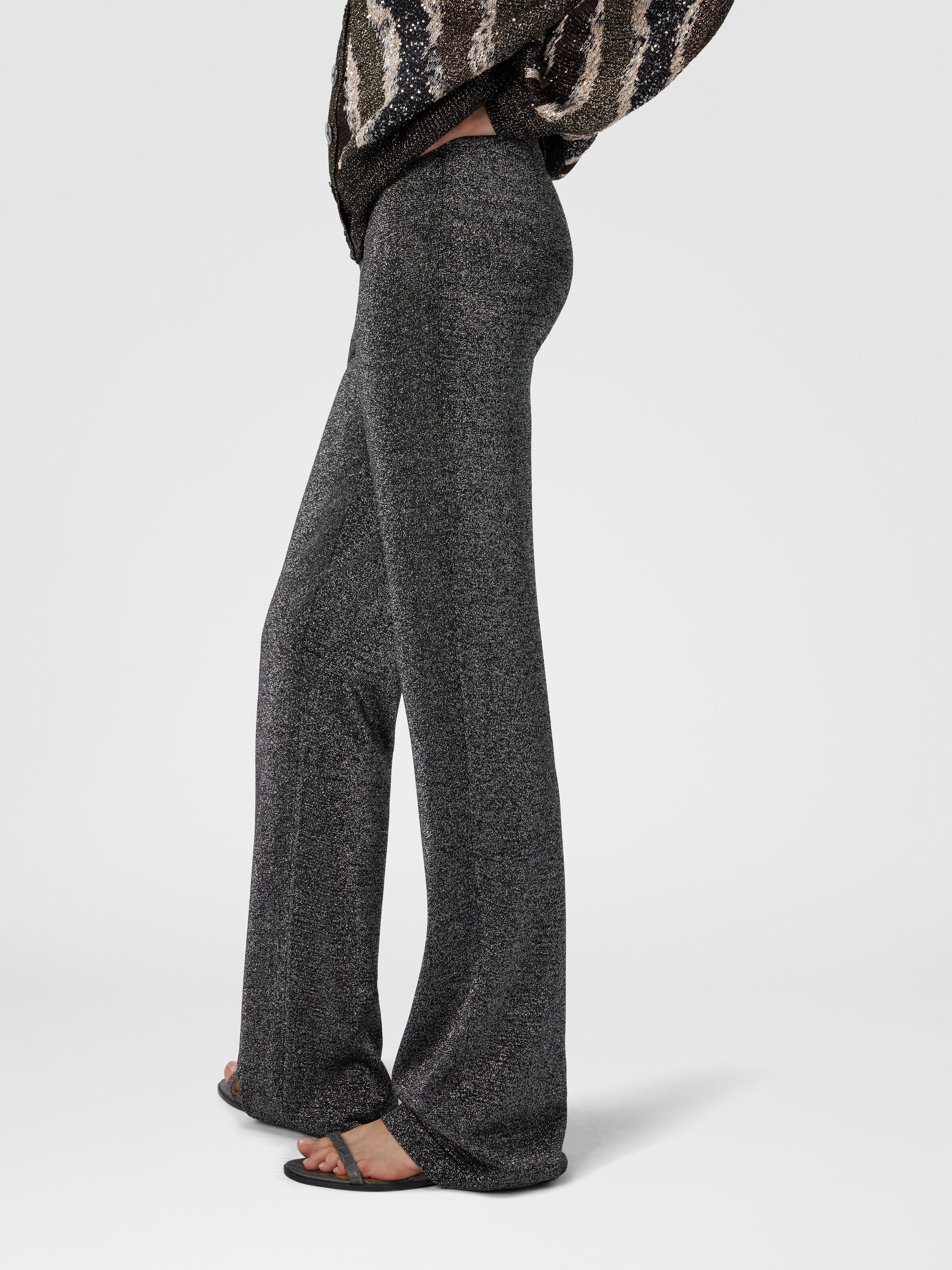 Pantalon droit long lamé, Argent - 3