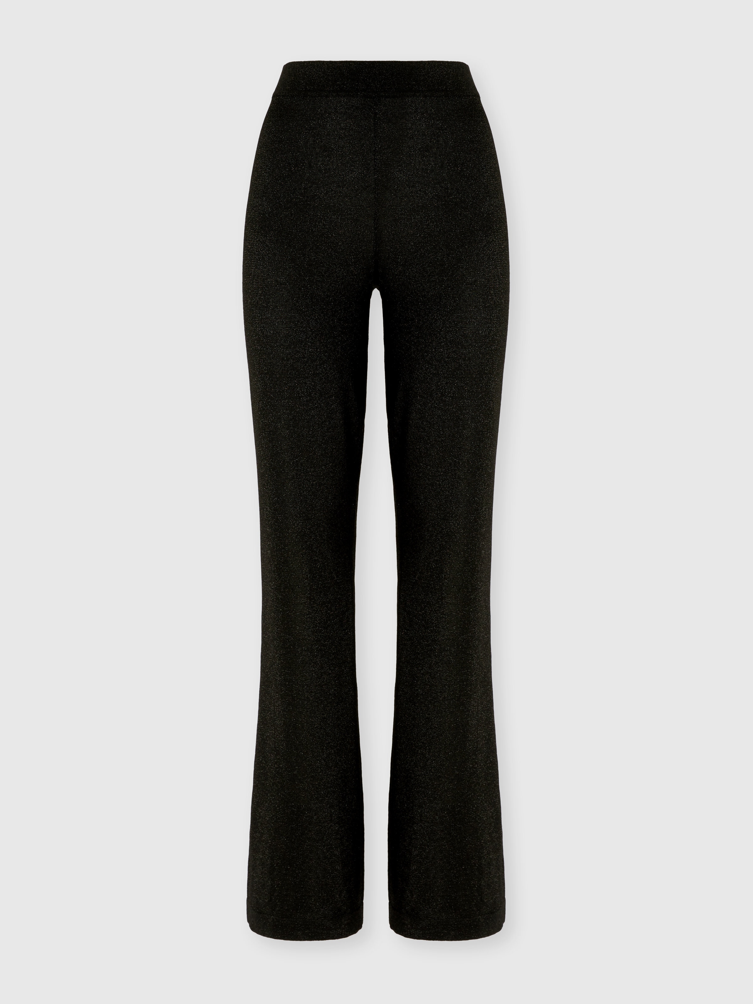 Straight Long Pants in Lamé, Black - 0