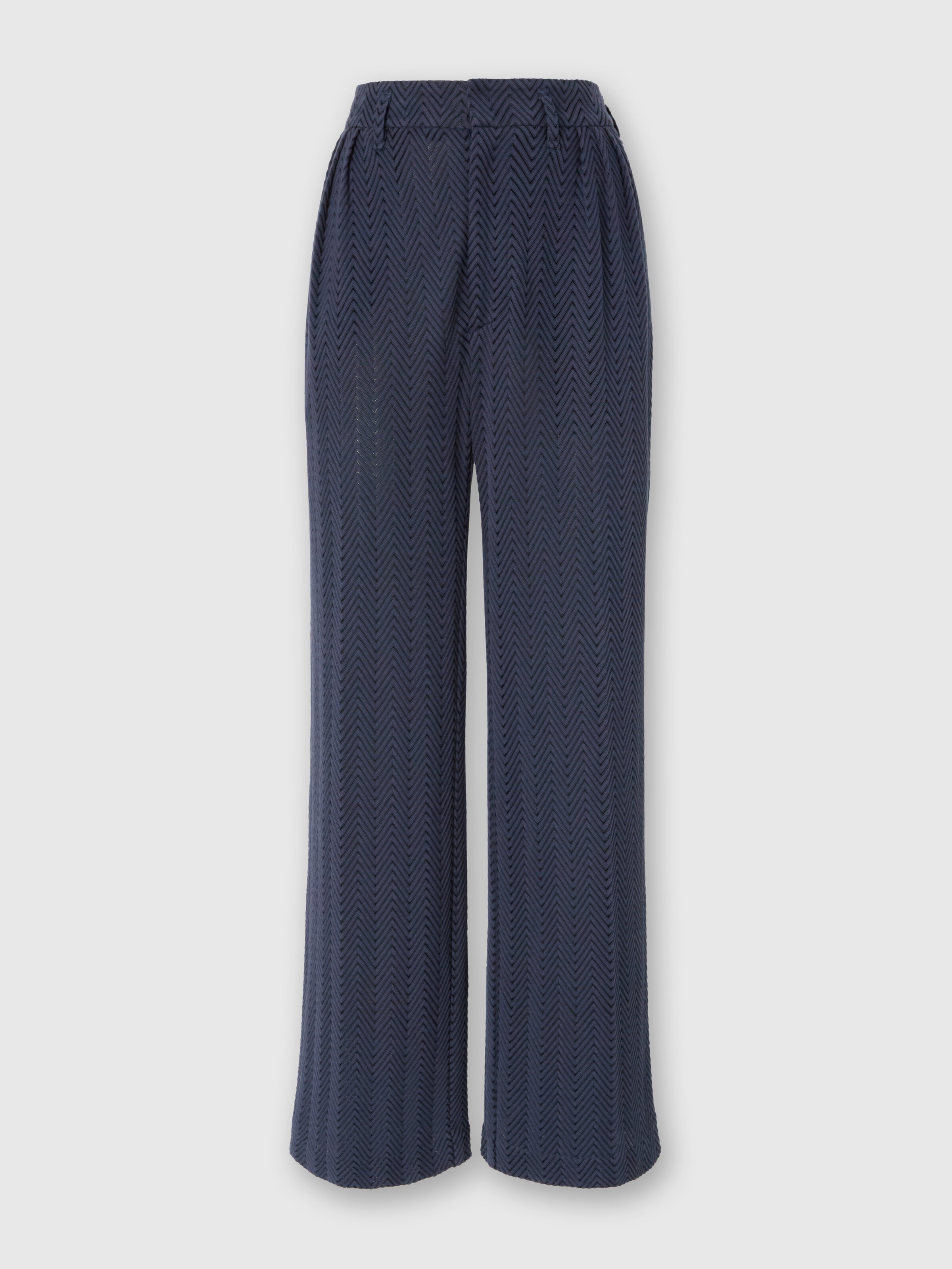 Maßgeschneiderte Hose mit Zickzackmuster, Blau - 0