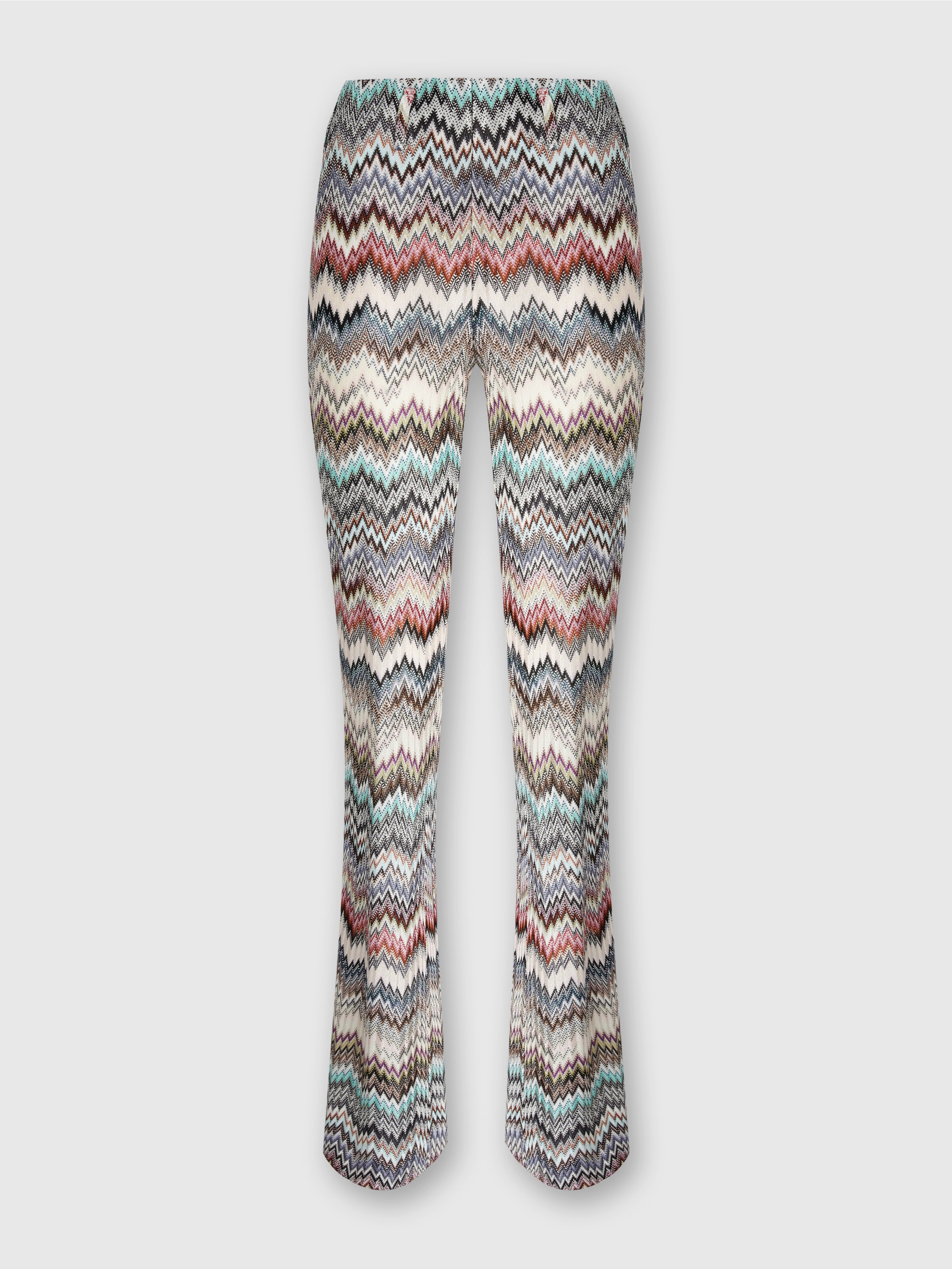 Flare Pants with Snake Pattern, Multicoloured  - 0