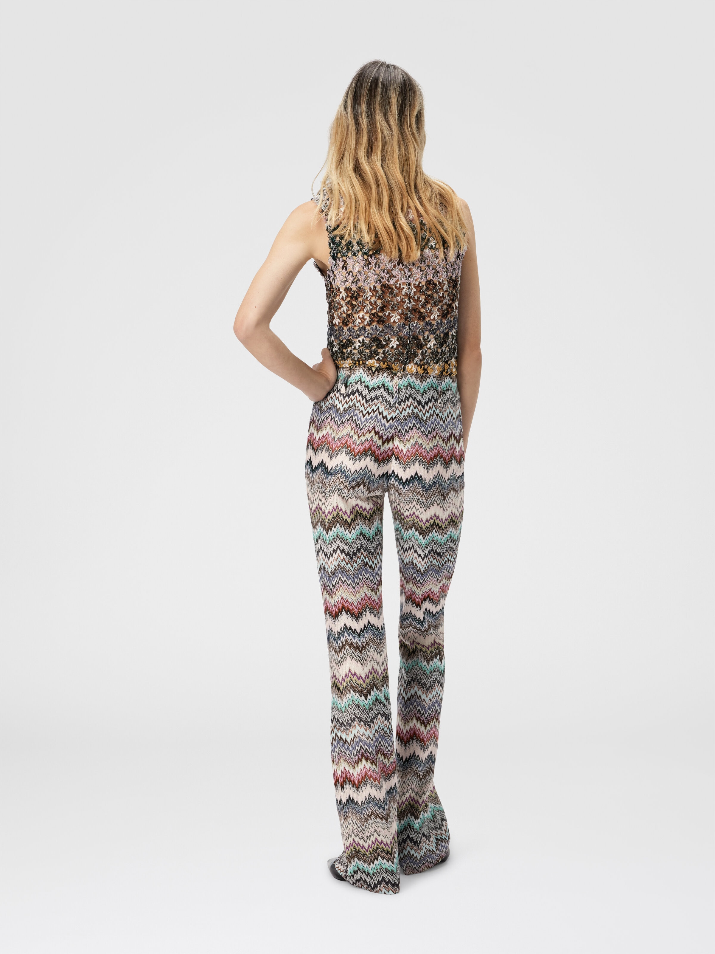 Flare Pants with Snake Pattern, Multicoloured  - 2