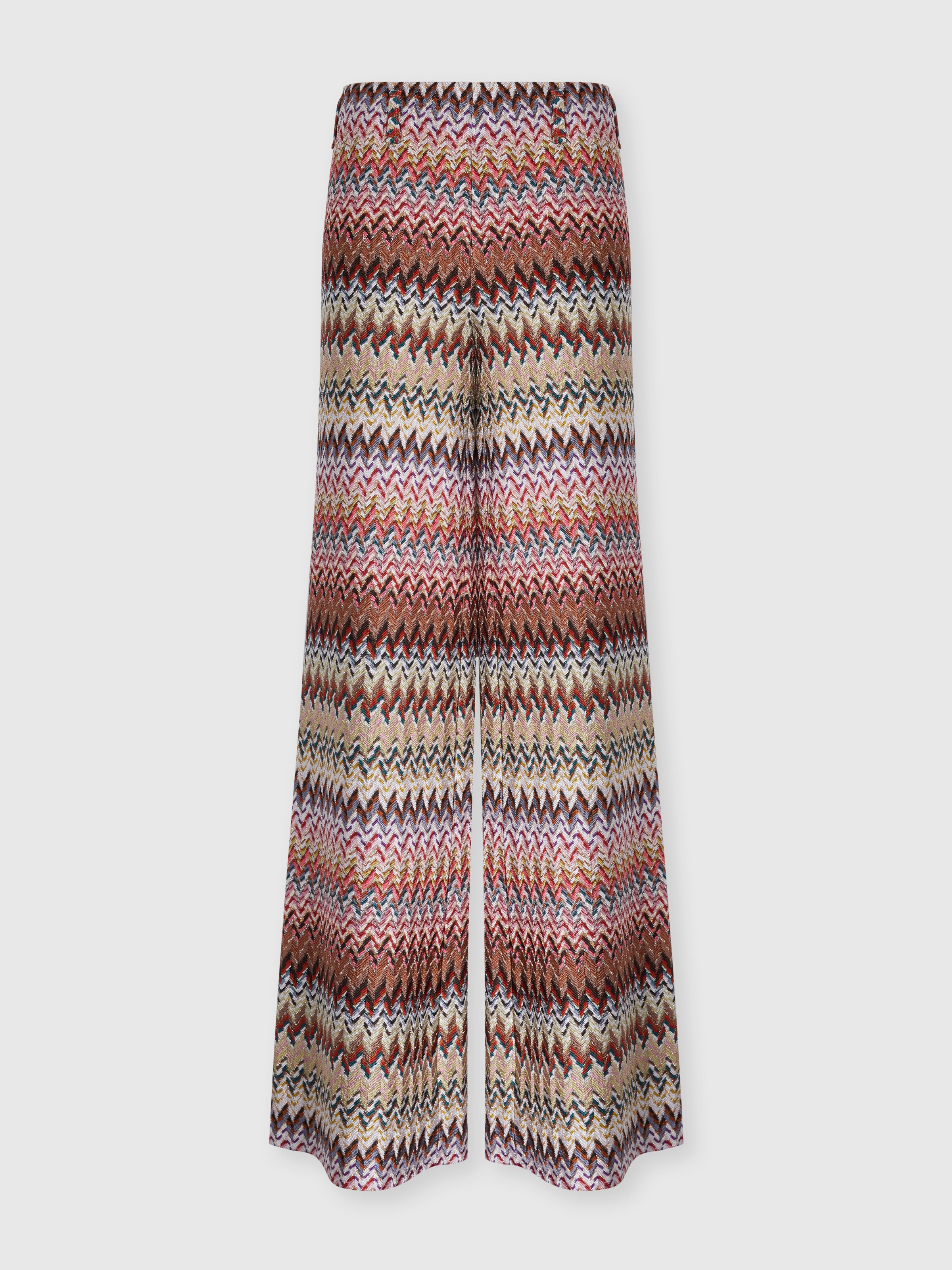 Flare Pants with Zigzag Pattern, Multicoloured  - 0