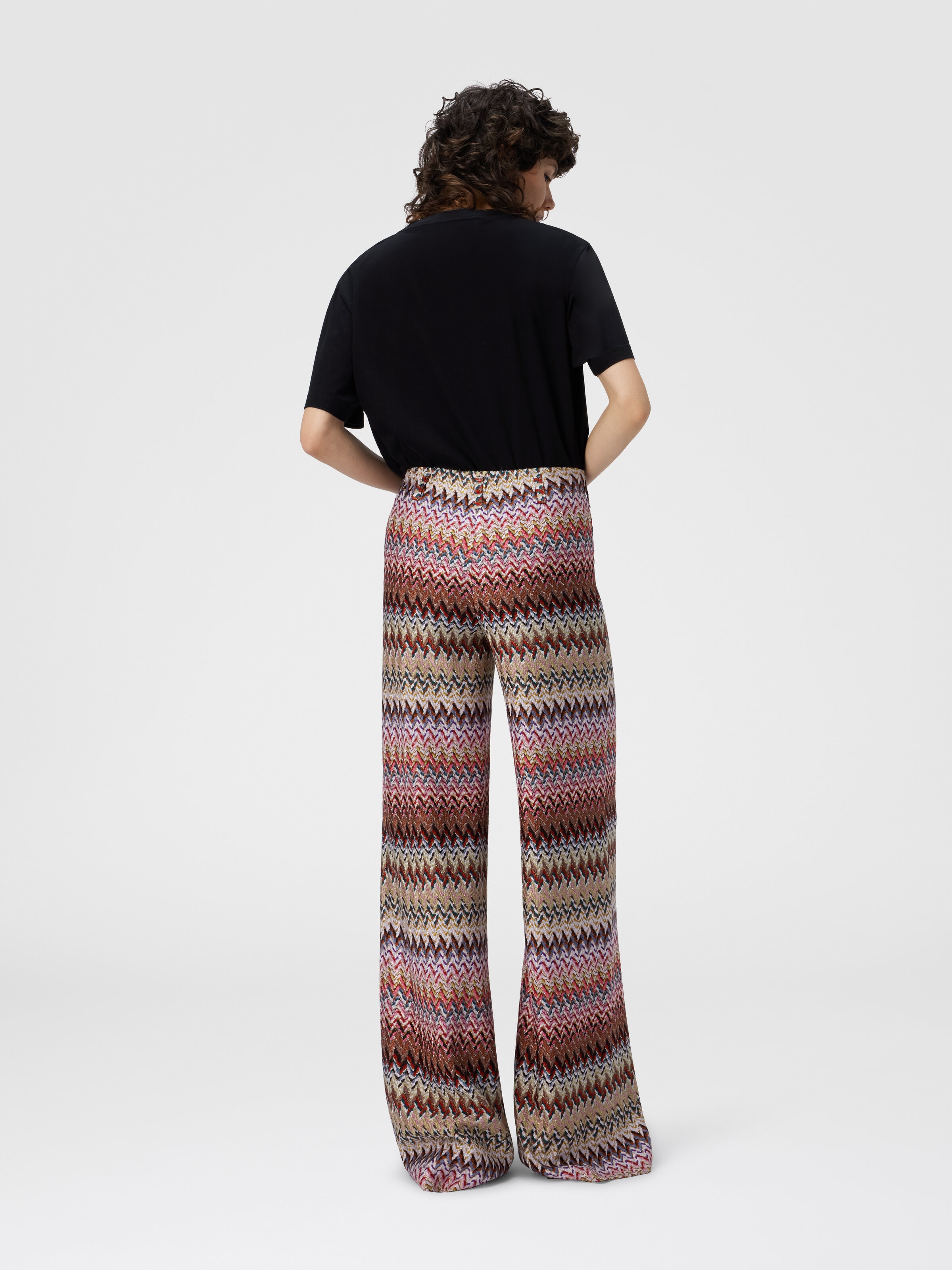 Flare Pants with Zigzag Pattern, Multicoloured  - 2