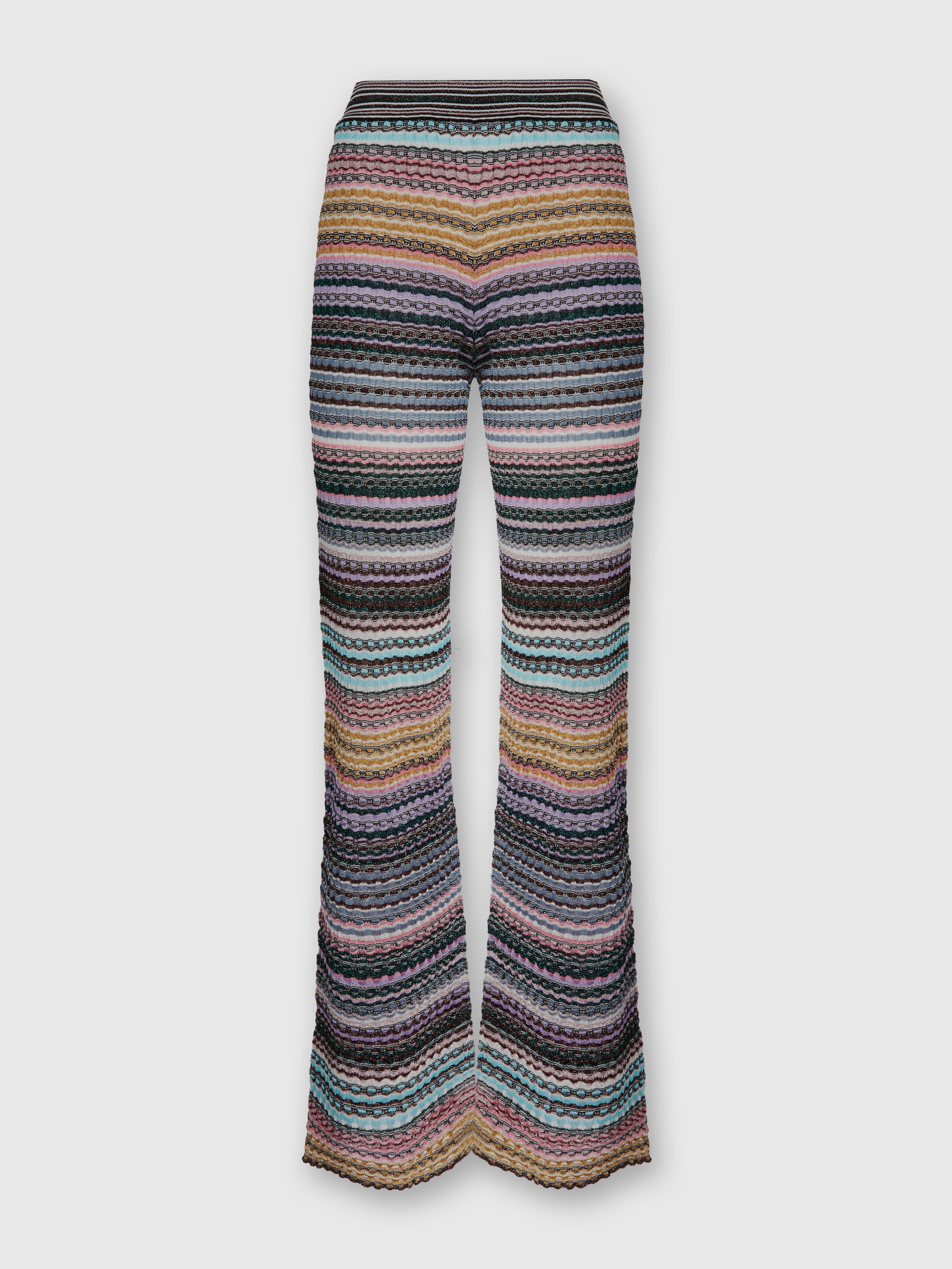 Straight Long Pants with Stripes, Multicoloured  - 0