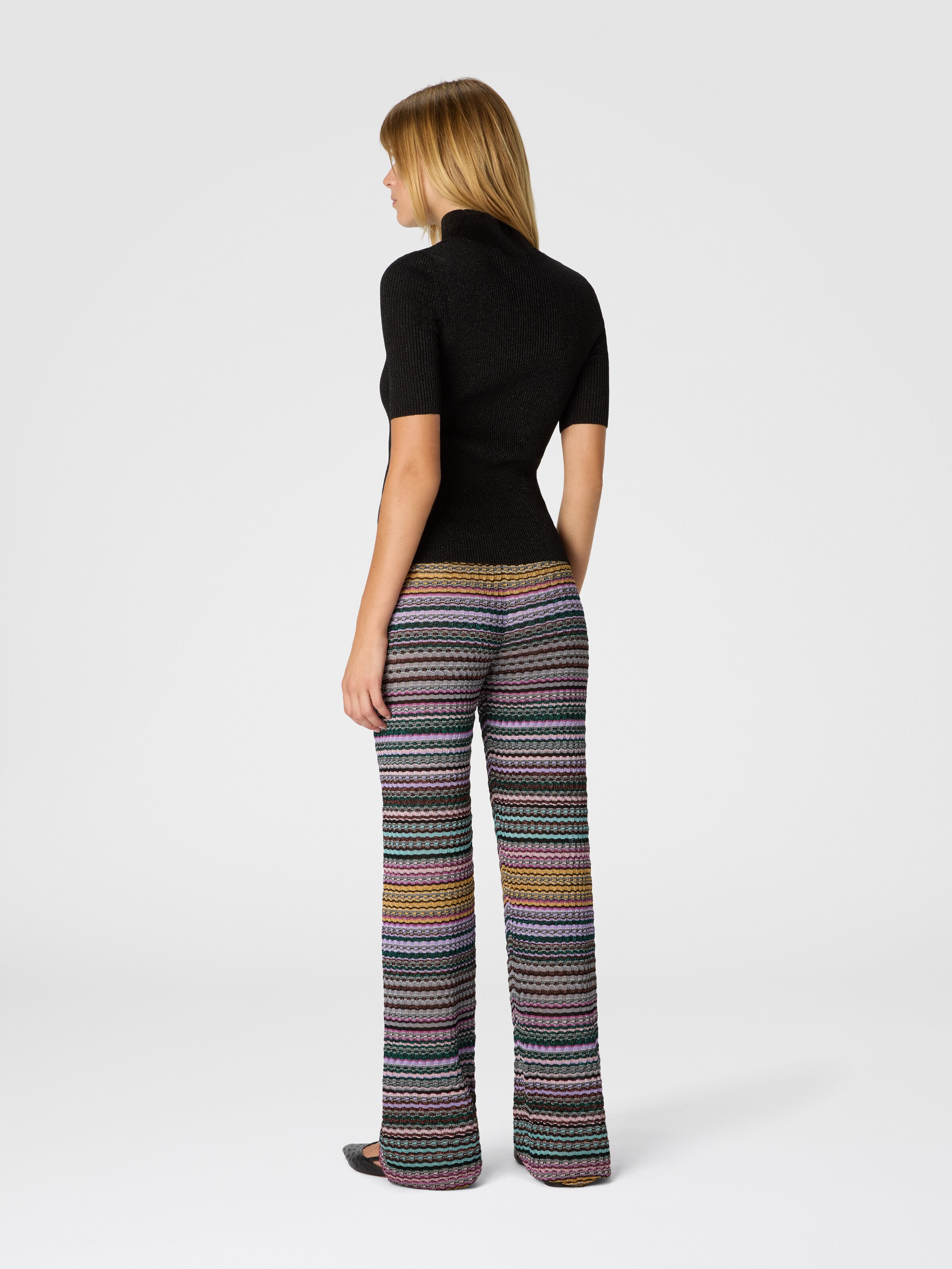 Straight Long Pants with Stripes, Multicoloured  - 2