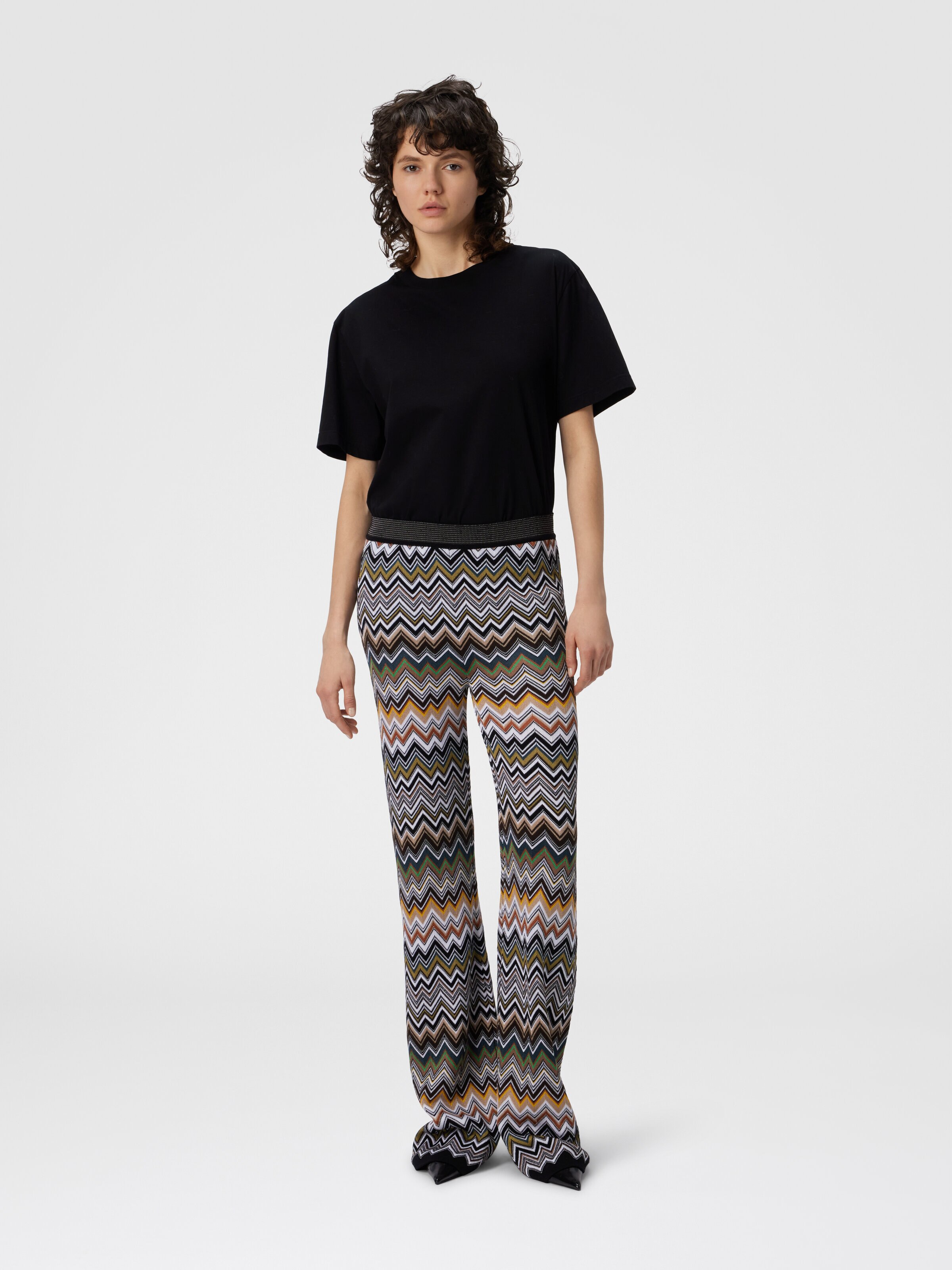 Long Pants with Chevron Pattern, Multicoloured  - 1