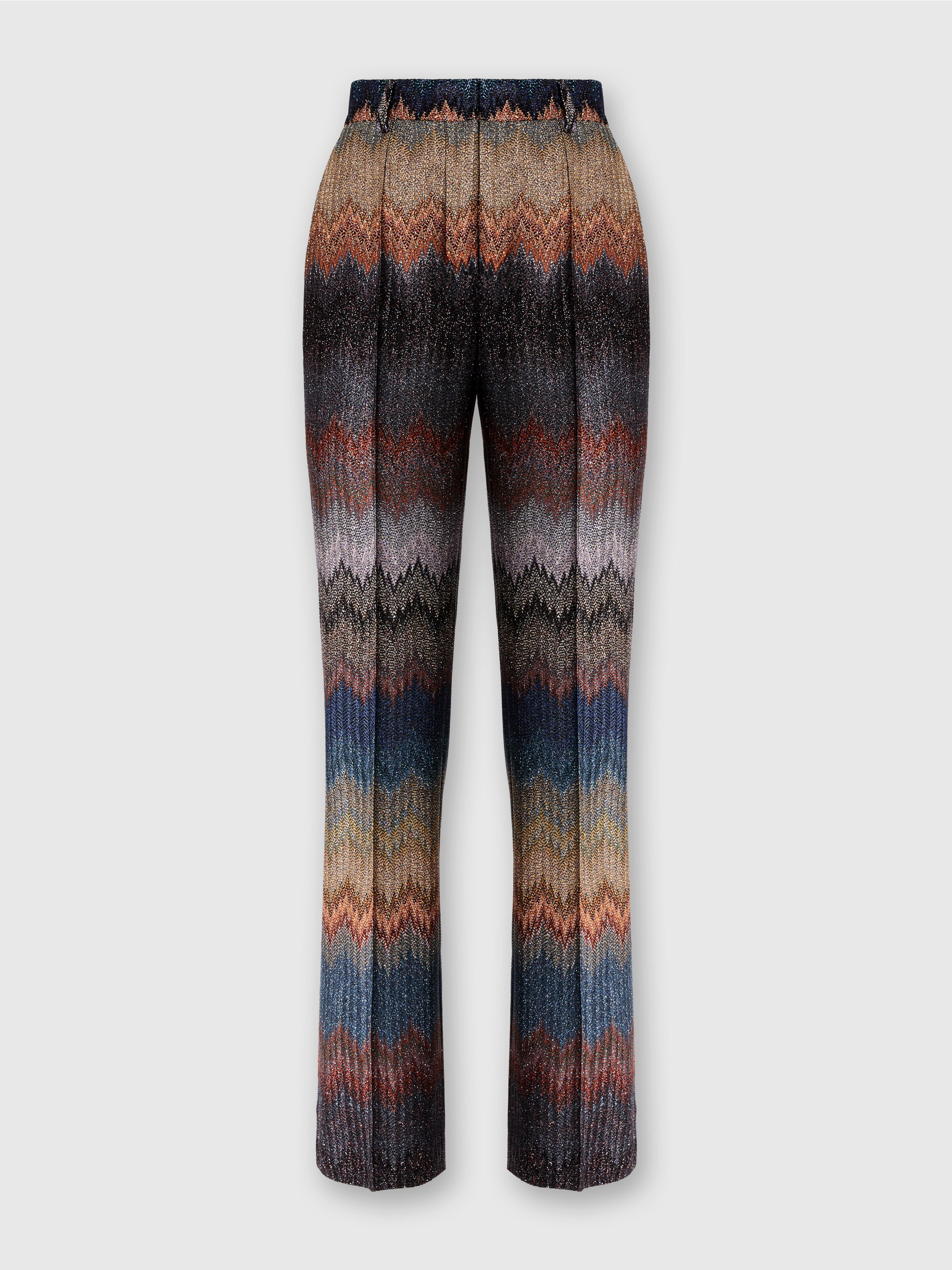 Trumpet Pants with Snake Pattern, Blue - 0