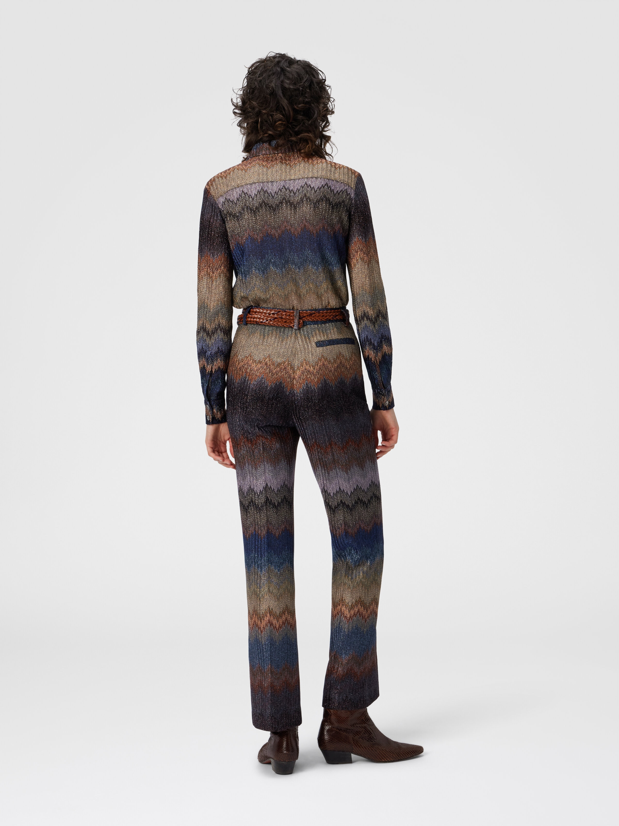 Trumpet Pants with Snake Pattern, Blue - 2
