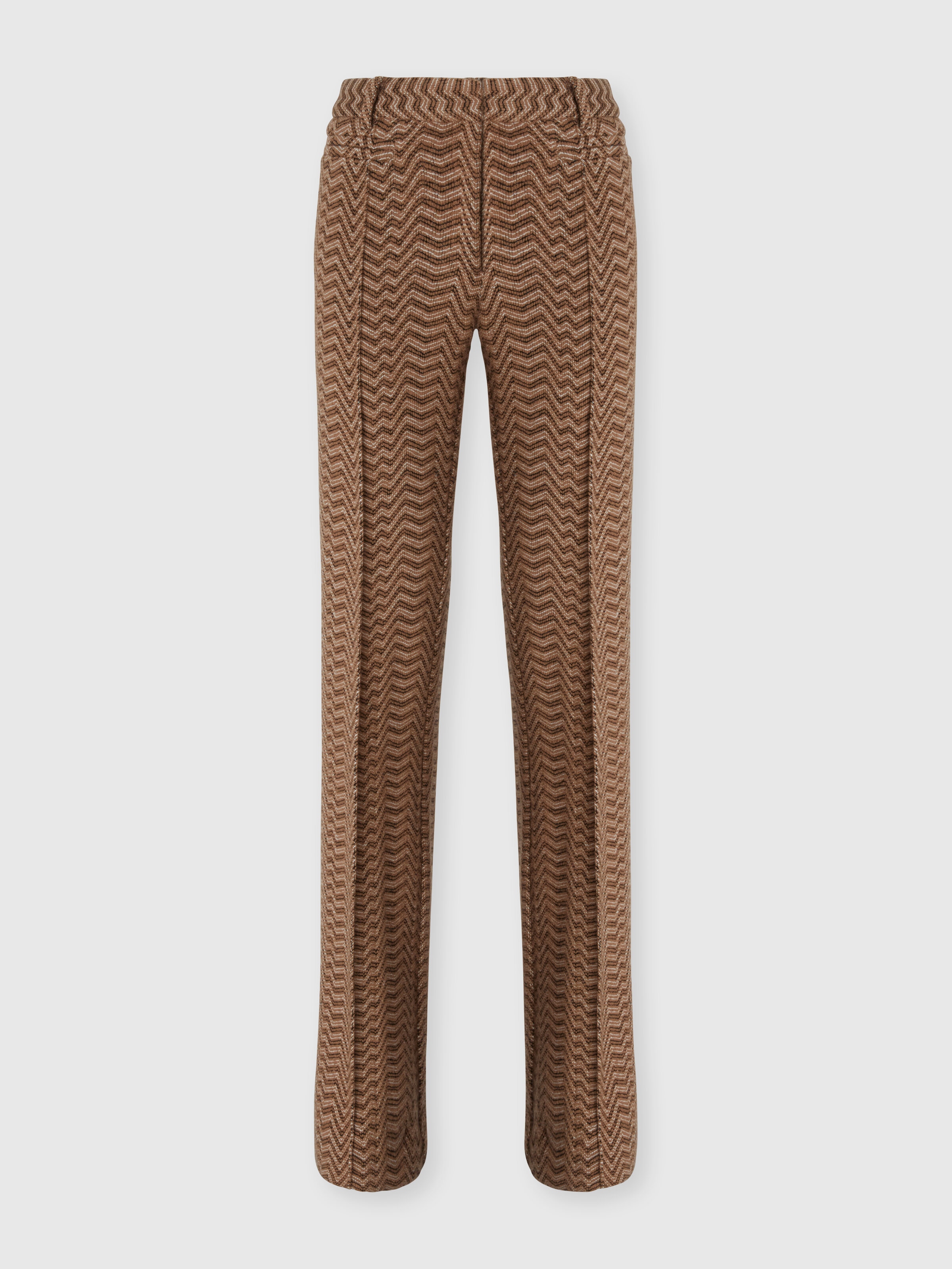 Men’s tailored trousers with chevron pattern, Beige - 0