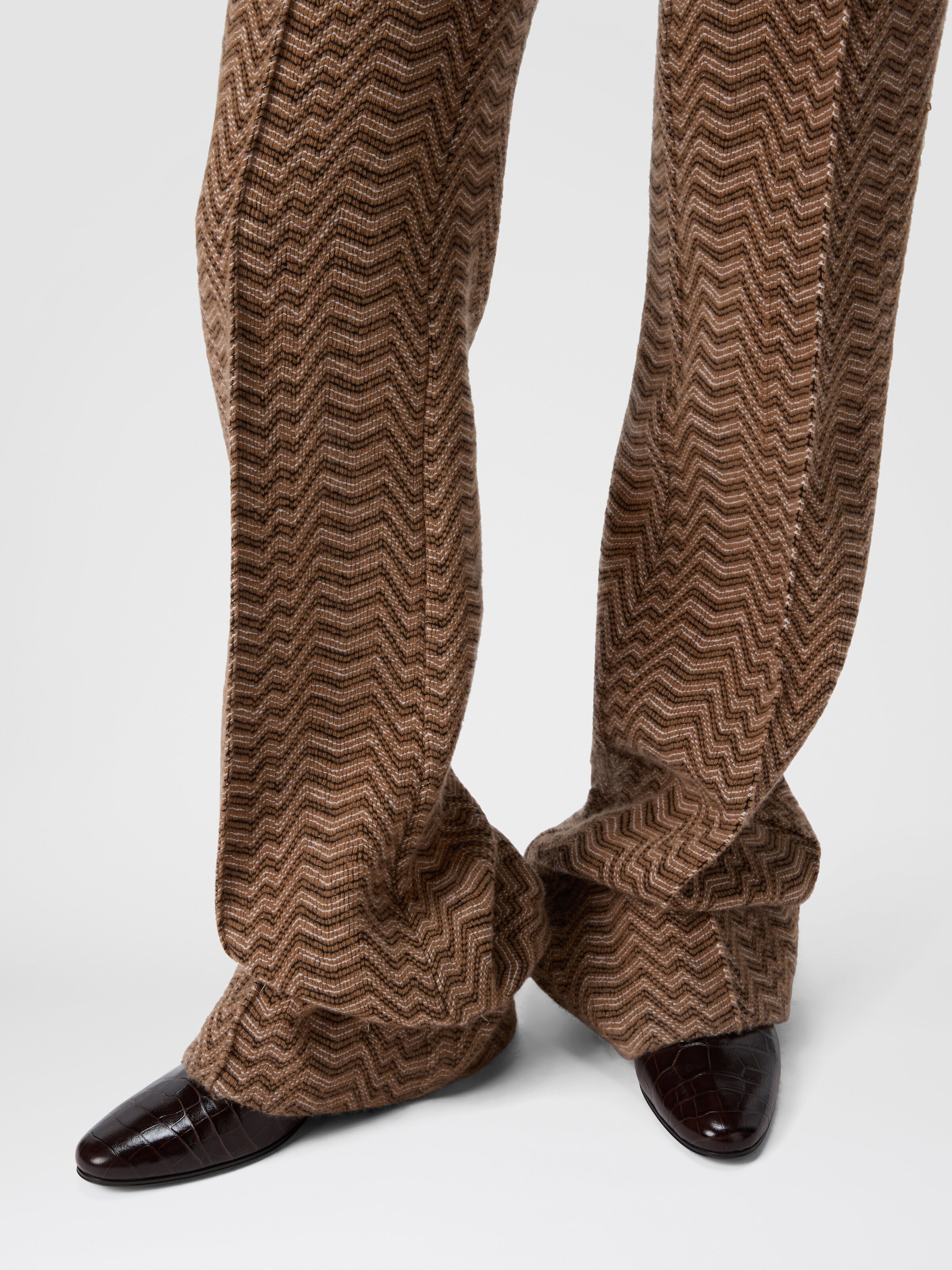 Men’s tailored trousers with chevron pattern, Beige - 4